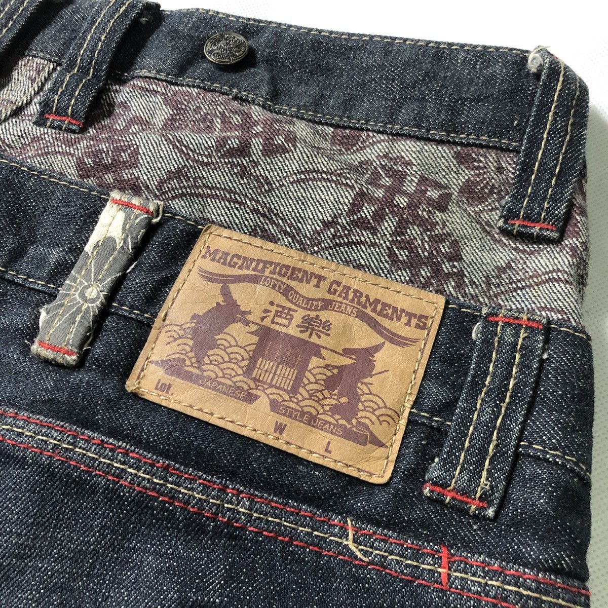 Japanese Brand Rare!! Sharaku Double Waist Denim Patchwork Sashiko Jeans Size US 32 / EU 48 - 9 Thumbnail