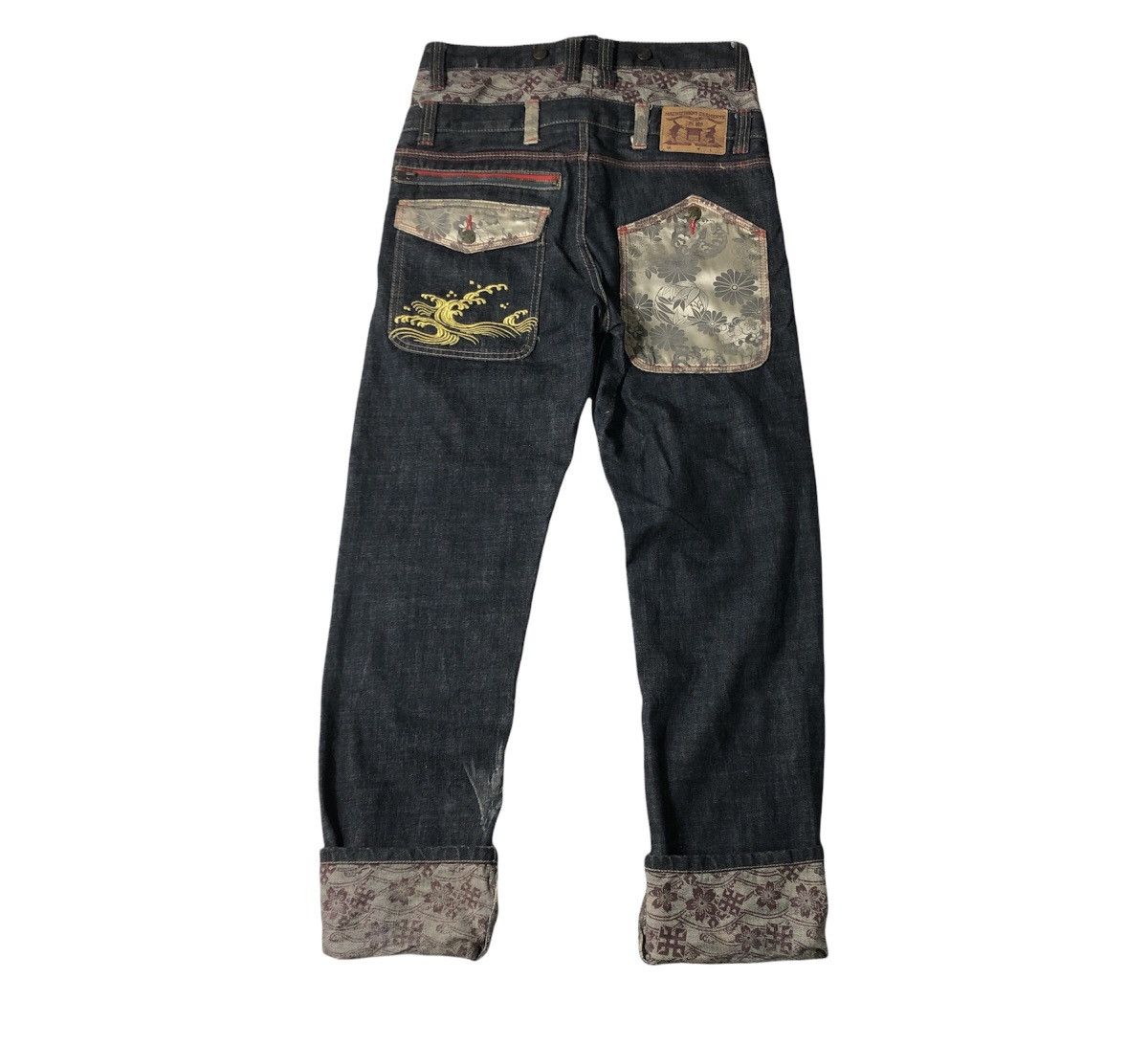 Japanese Brand Rare!! Sharaku Double Waist Denim Patchwork Sashiko Jeans Size US 32 / EU 48 - 1 Thumbnail