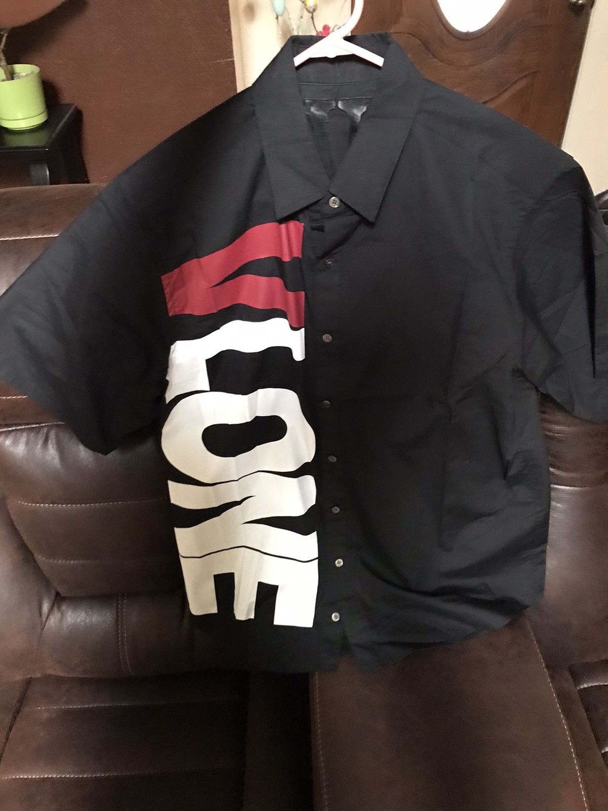 VLONE Sideways Button Up Short Sleeve Shirt Size 2024 Medium