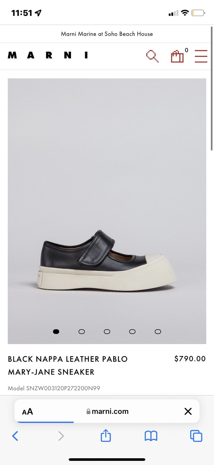 スニーカー MARNI NAPPA LEATHER MARY JANE SNEAKER Black nappa leather Mary Jane sneaker | Marni