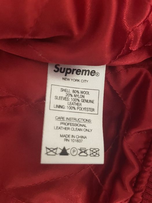 Supreme King Hooded Varsity Jacket Red