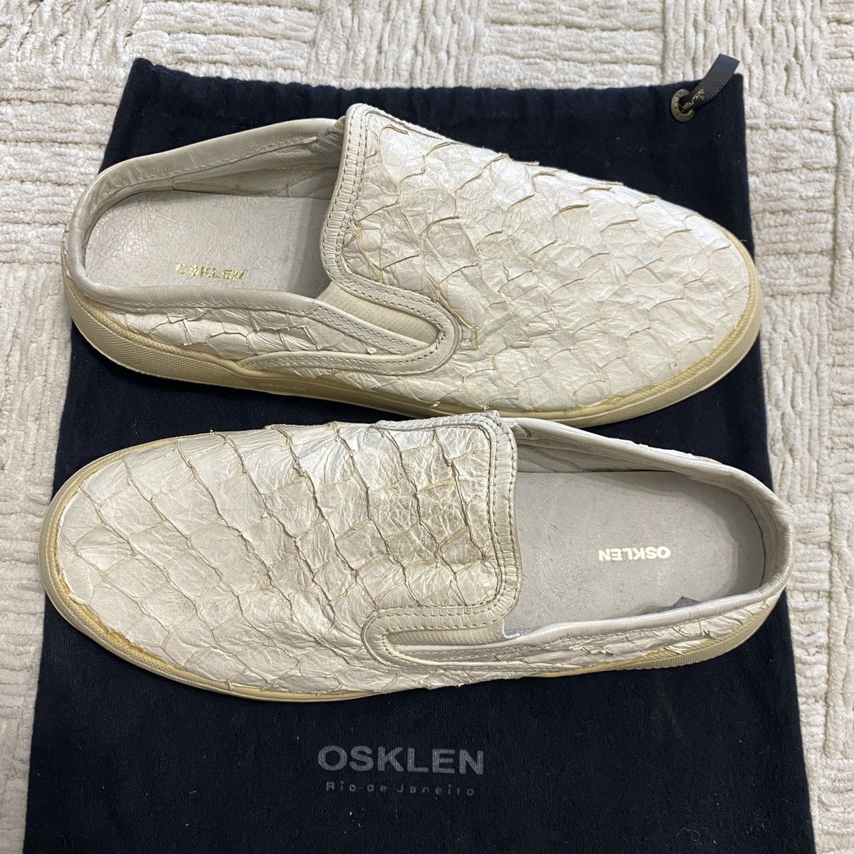 OSKLEN Women's Soho Pirarucu Leather Mule Slip-On Size US