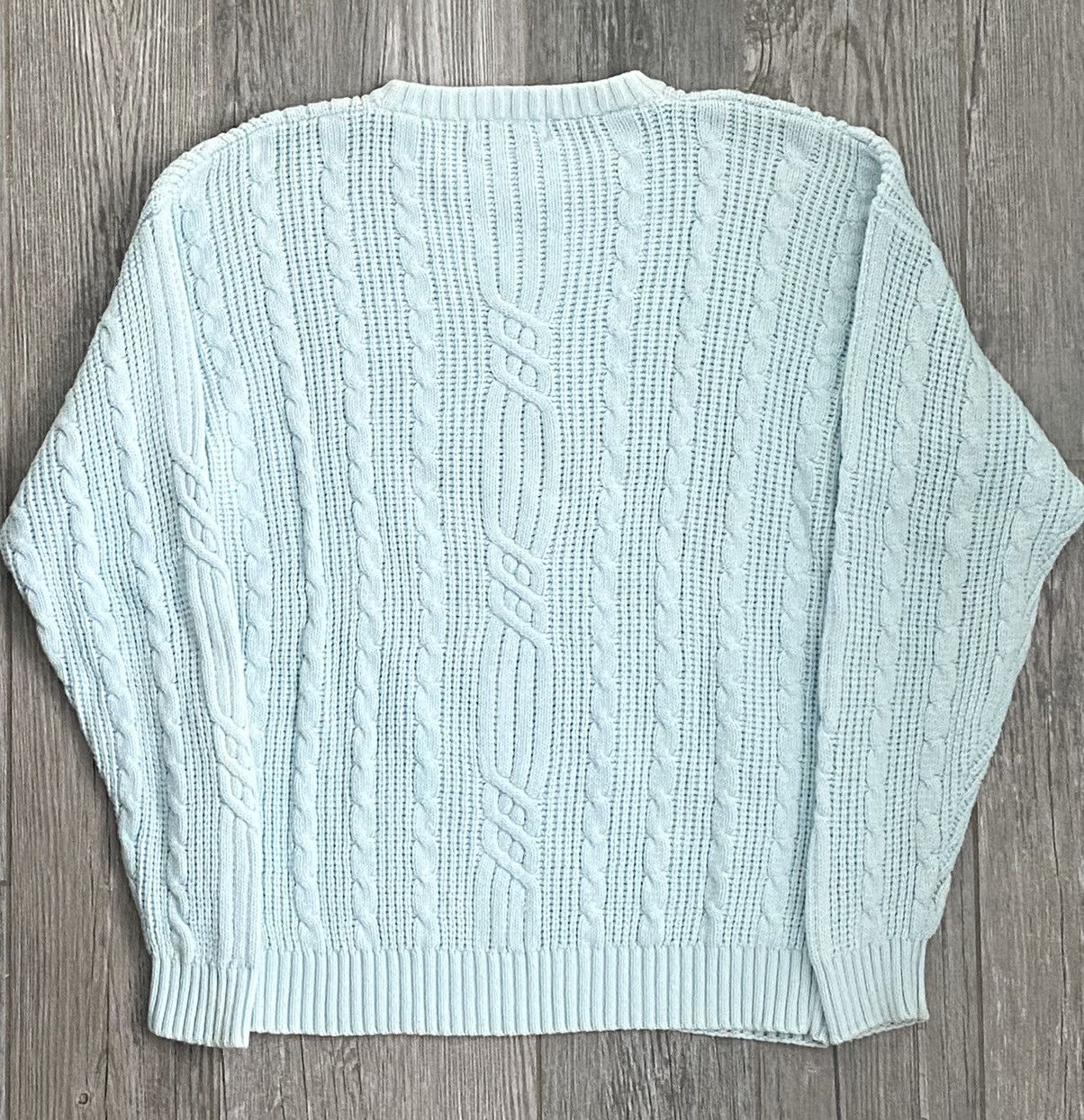 Christian Dior Monsieur 1990s Christian Dior Light Blue Vintage Hand Knit Sweater Size US L / EU 52-54 / 3 - 2 Thumbnail