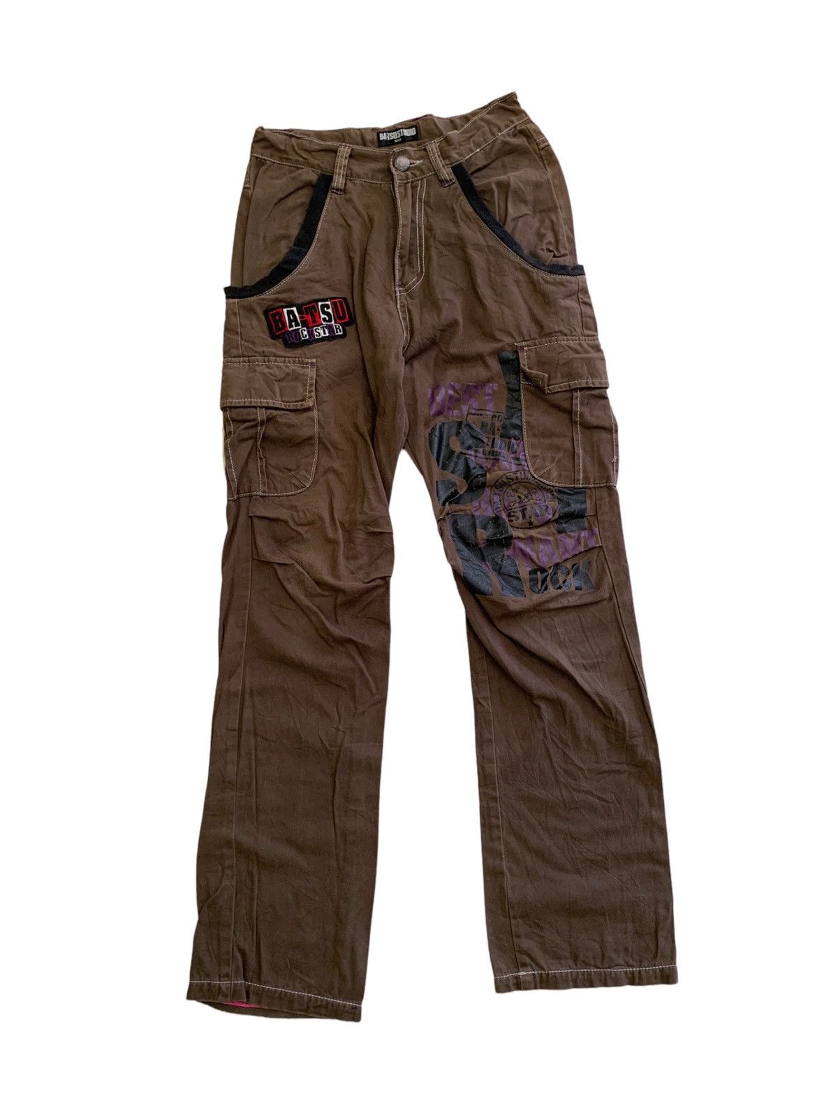 Japanese Brand 🔥Rare🔥Batsu Studio Multipocket Punk Style Pants Size US 27 - 1 Thumbnail