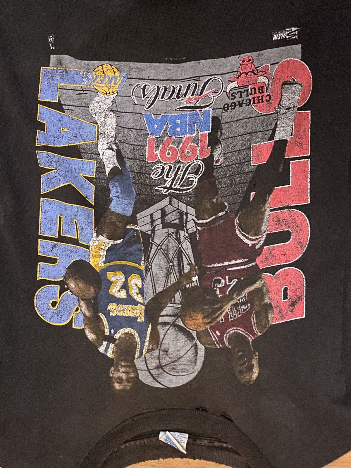 Vintage 1991 NBA Finals Chicago Bulls vs Lakers Rap Tee