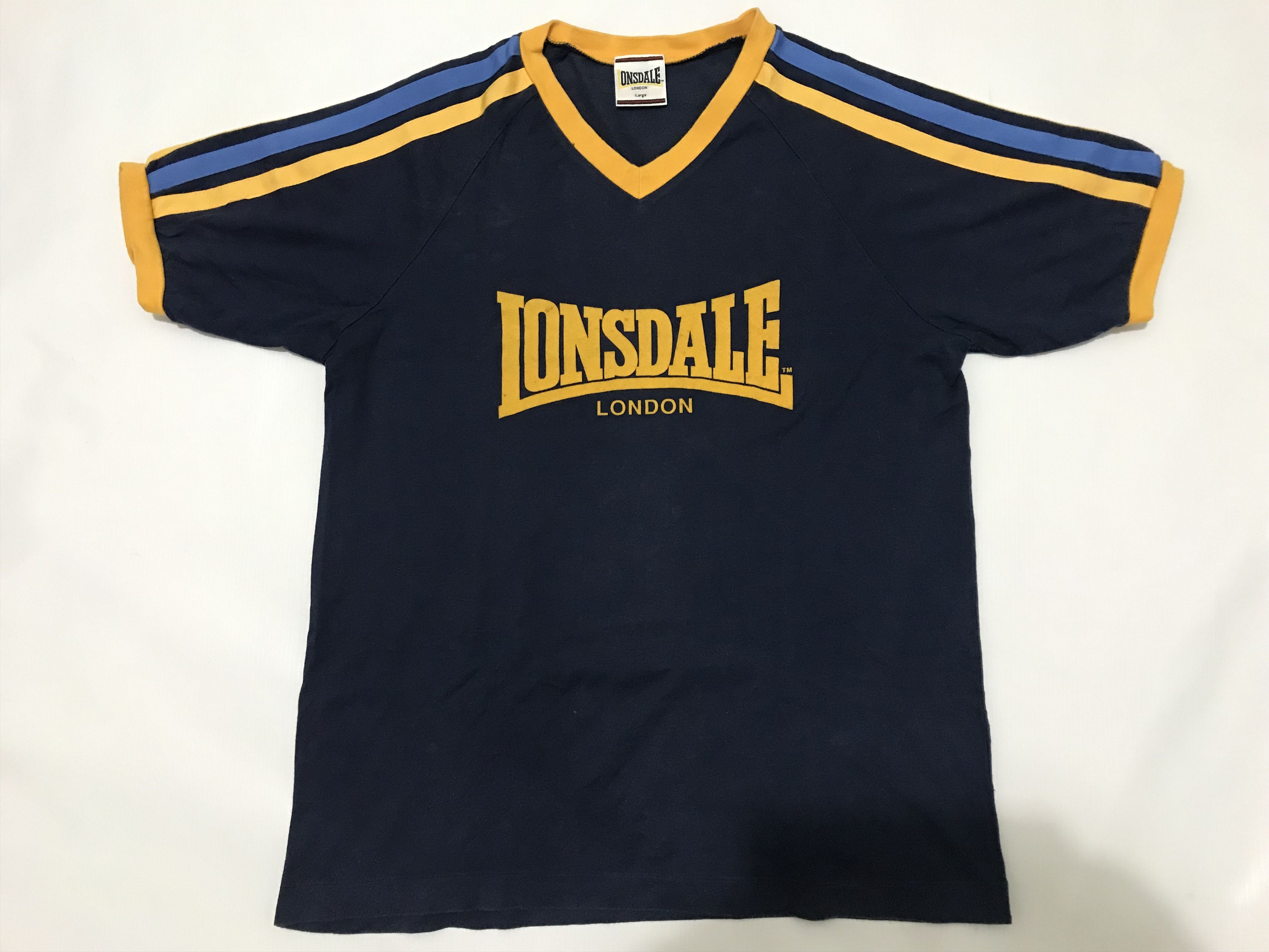 Lonsdale Vintage Lonsdale V-Neck T-Shirt Size US L / EU 52-54 / 3 - 5 Thumbnail