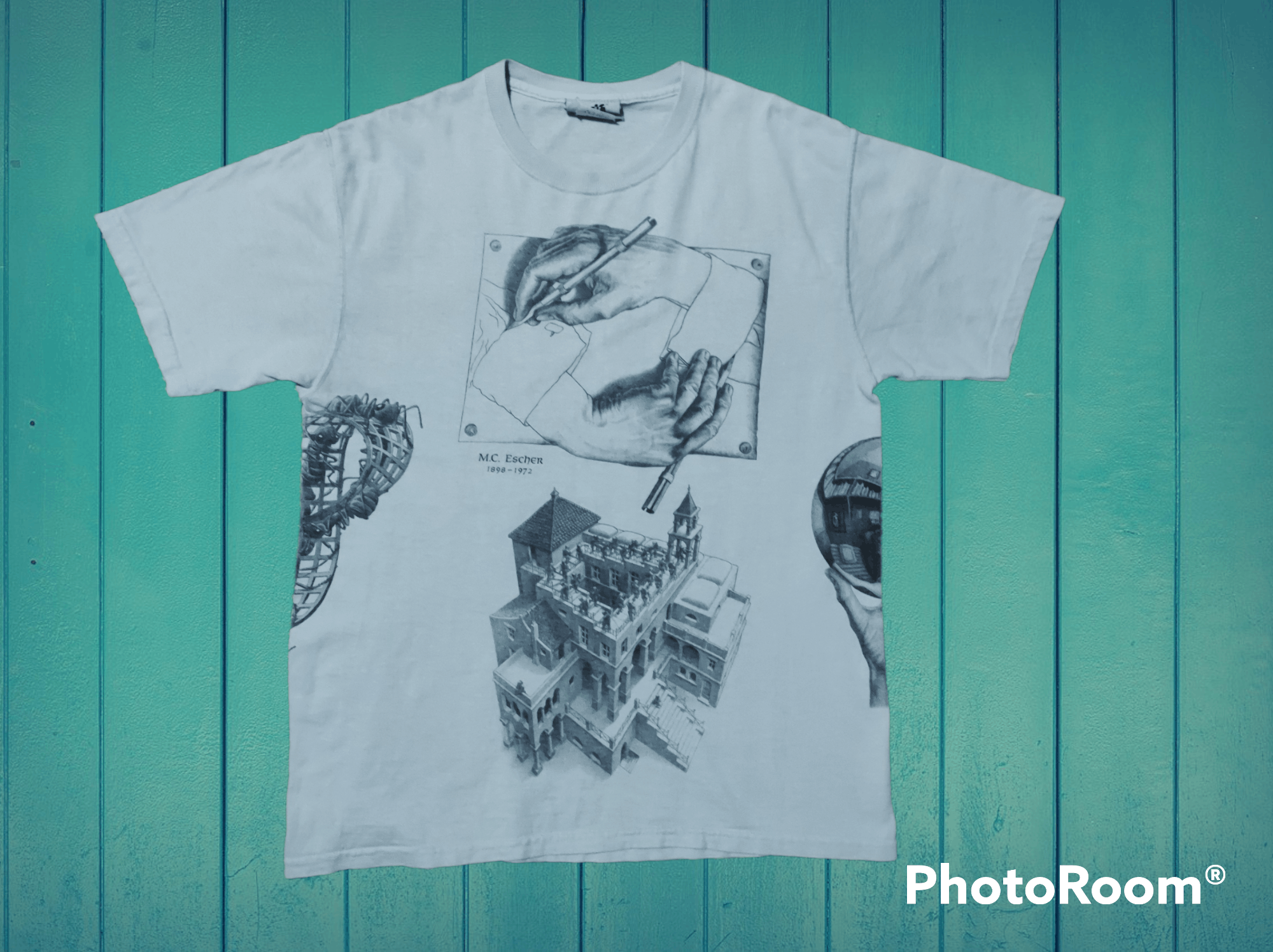 Vintage M.C. Escher art full Print Graphic Tee Shirt