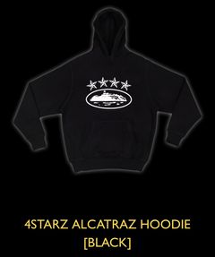 Corteiz 5 Starz Alcatraz Hoodie Black de Hombres