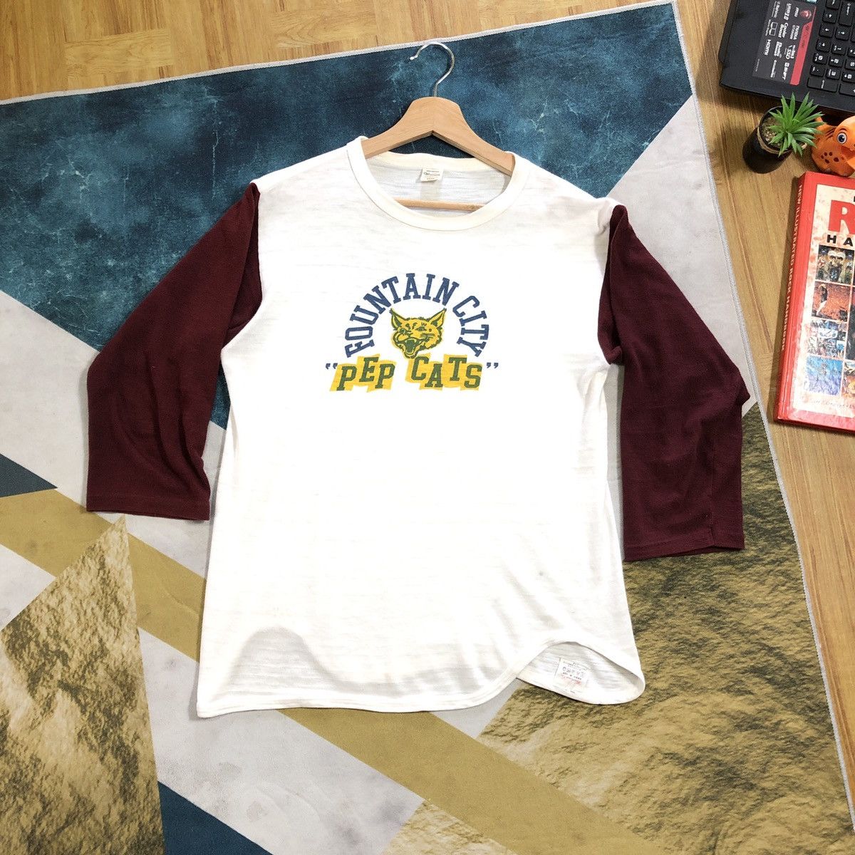 Japanese Brand × Vintage × Warehouse Vintage Warehouse 50s Circa Loopwheel Raglan Tshirt Size US S / EU 44-46 / 1 - 1 Thumbnail
