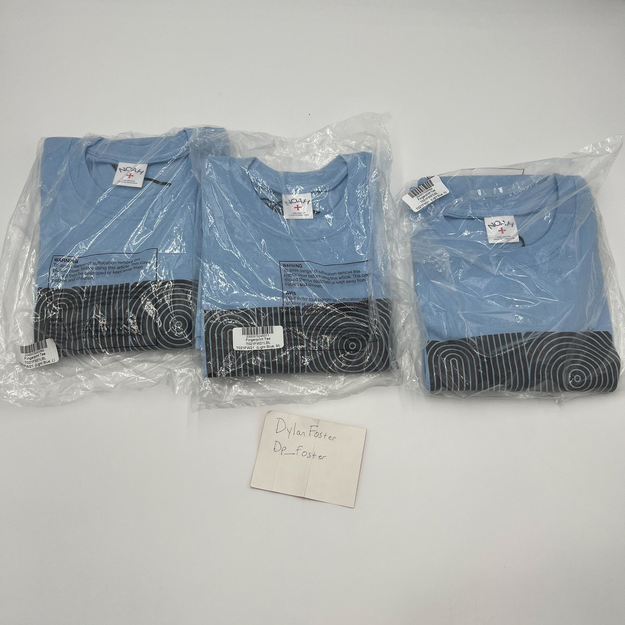 Noah Noah Fingerprint Tee Light Blue • S Size US S / EU 44-46 / 1 - 2 Thumbnail