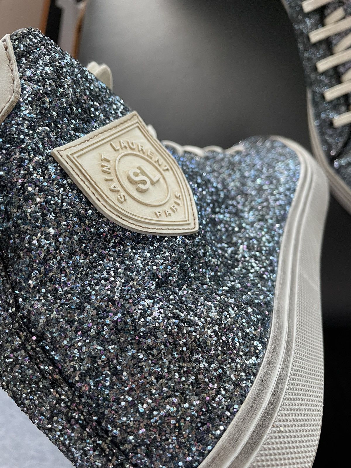 Saint Laurent Paris Rare BrandNEW Runway SL Bedford Sparkling Glitter Sneakers Size US 11 / EU 44 - 24 Thumbnail