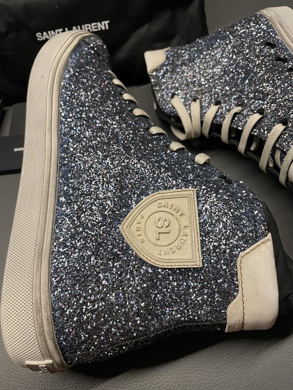 Saint Laurent Paris Rare BrandNEW Runway SL Bedford Sparkling Glitter Sneakers Size US 11 / EU 44 - 14 Thumbnail