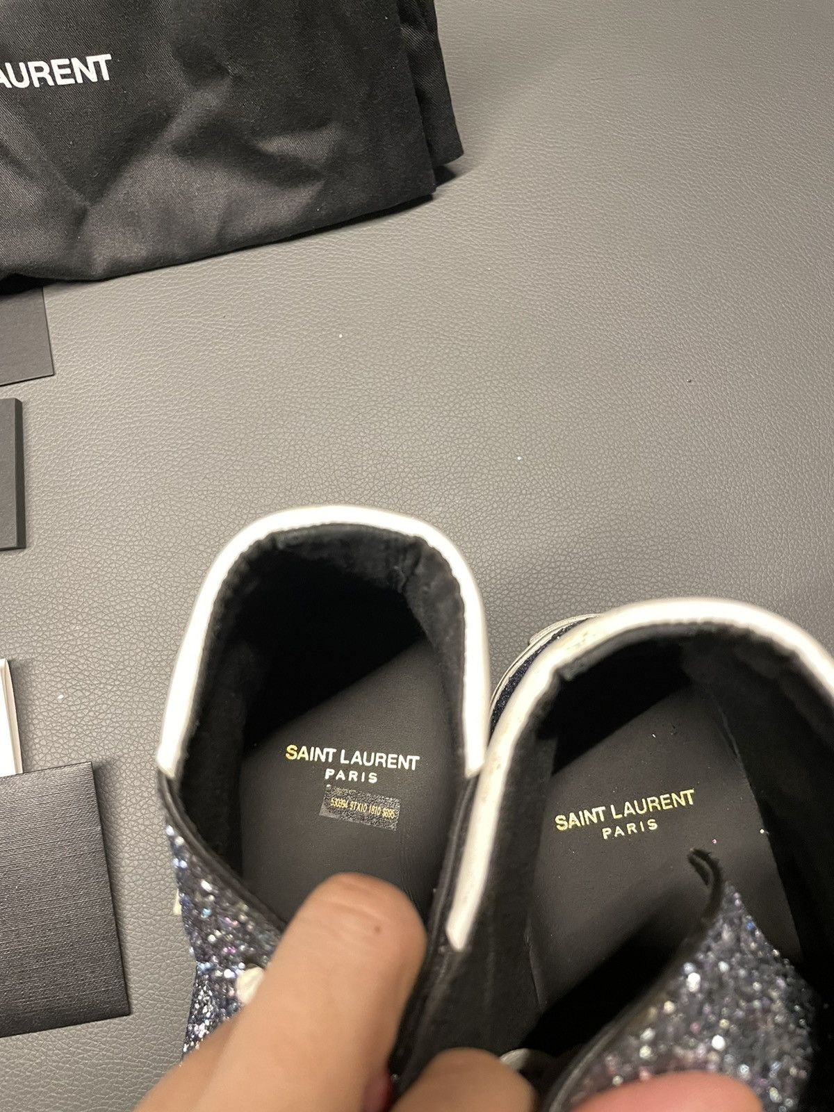Saint Laurent Paris Rare BrandNEW Runway SL Bedford Sparkling Glitter Sneakers Size US 11 / EU 44 - 22 Thumbnail