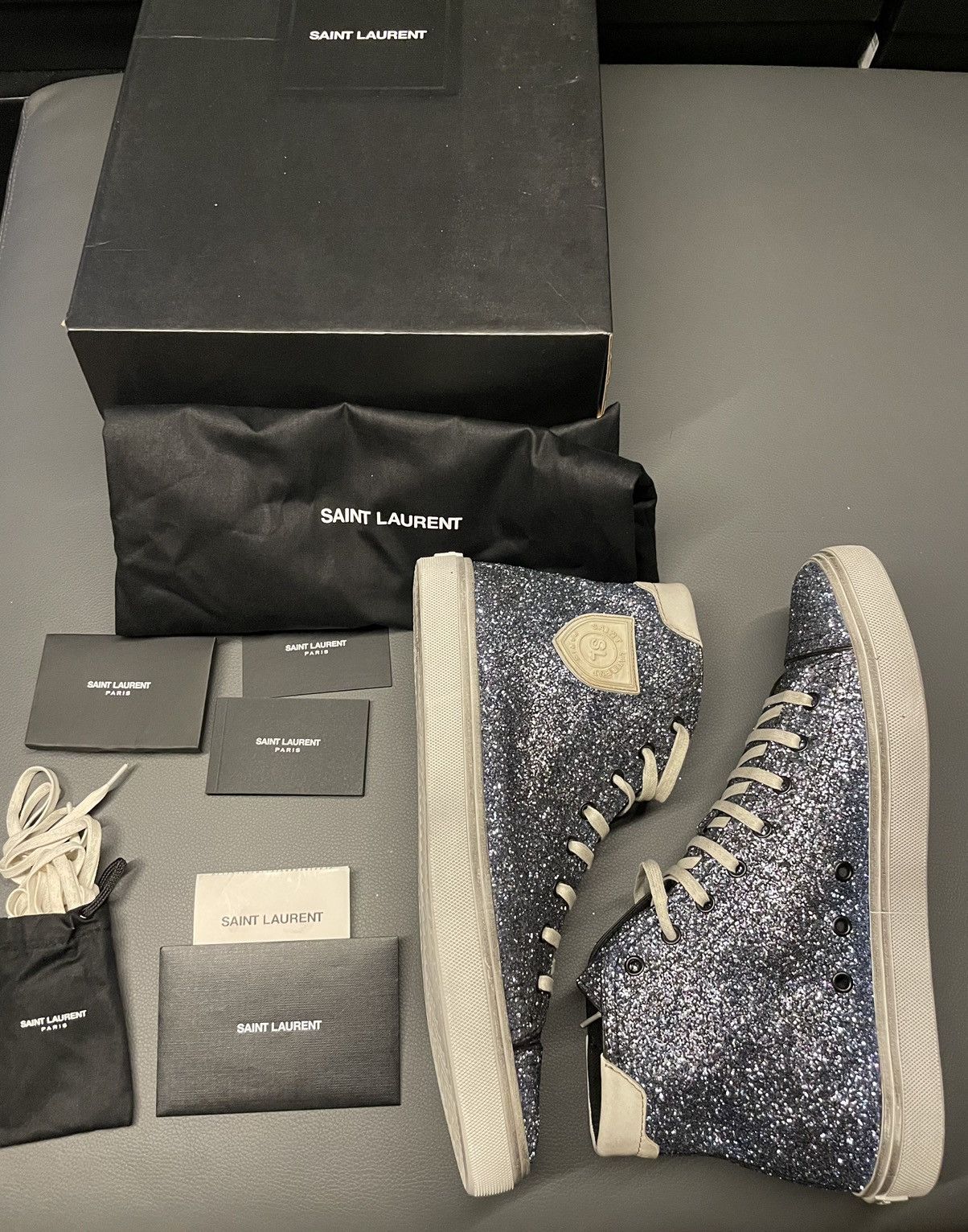 Saint Laurent Paris Rare BrandNEW Runway SL Bedford Sparkling Glitter Sneakers Size US 11 / EU 44 - 20 Thumbnail