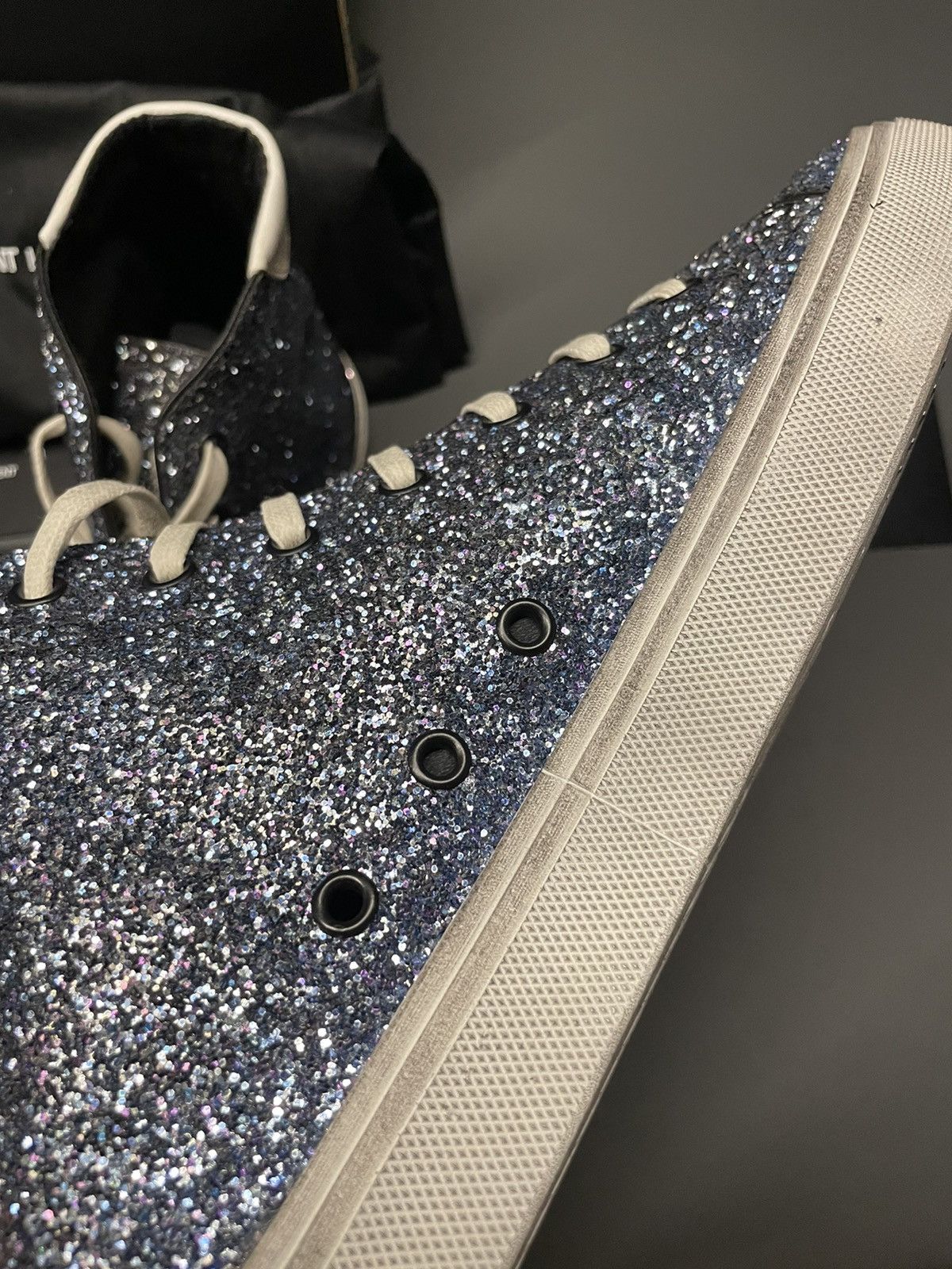 Saint Laurent Paris Rare BrandNEW Runway SL Bedford Sparkling Glitter Sneakers Size US 11 / EU 44 - 19 Thumbnail
