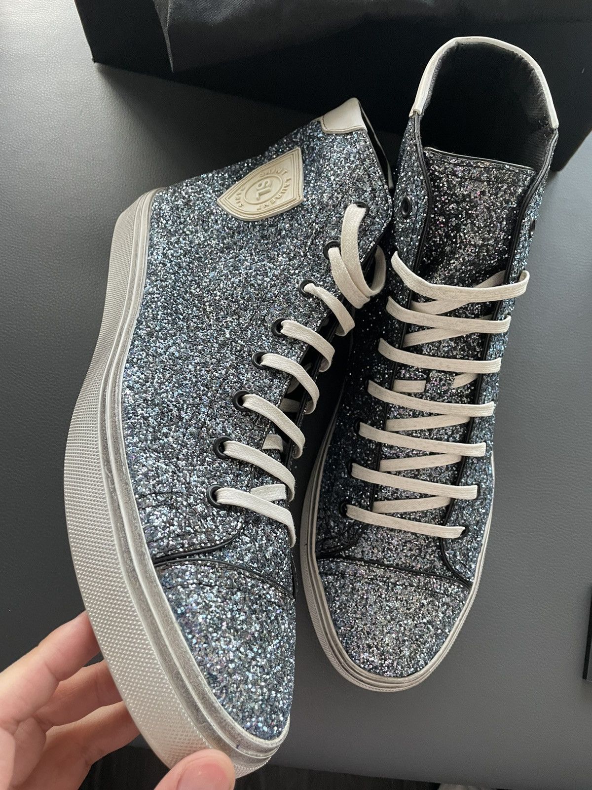 Saint Laurent Paris Rare BrandNEW Runway SL Bedford Sparkling Glitter Sneakers Size US 11 / EU 44 - 10 Thumbnail