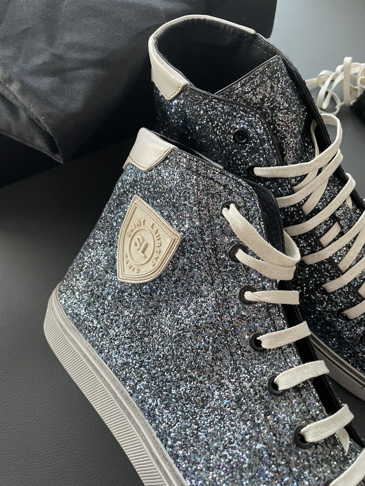 Saint Laurent Paris Rare BrandNEW Runway SL Bedford Sparkling Glitter Sneakers Size US 11 / EU 44 - 25 Thumbnail
