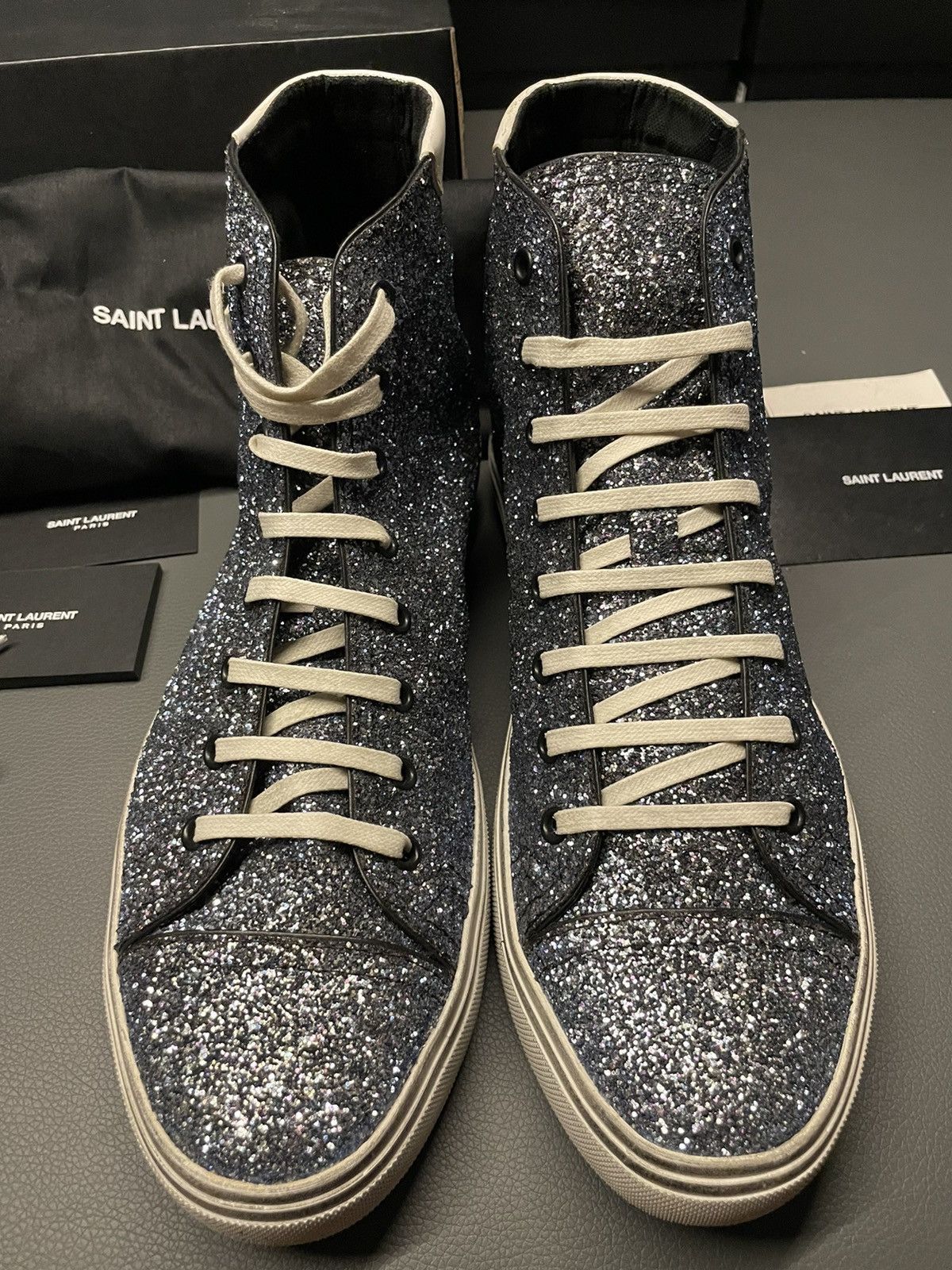 Saint Laurent Paris Rare BrandNEW Runway SL Bedford Sparkling Glitter Sneakers Size US 11 / EU 44 - 18 Thumbnail
