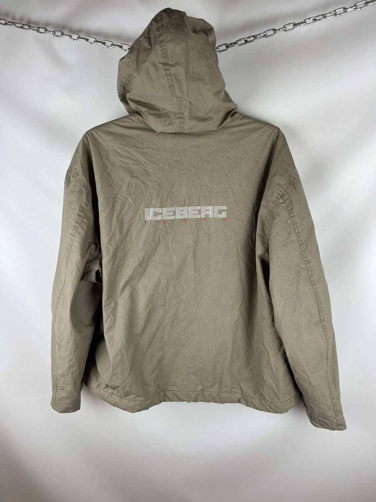 Iceberg Iceberg Jeans beige anorak jacket big logo fleece Size US L / EU 52-54 / 3 - 2 Thumbnail