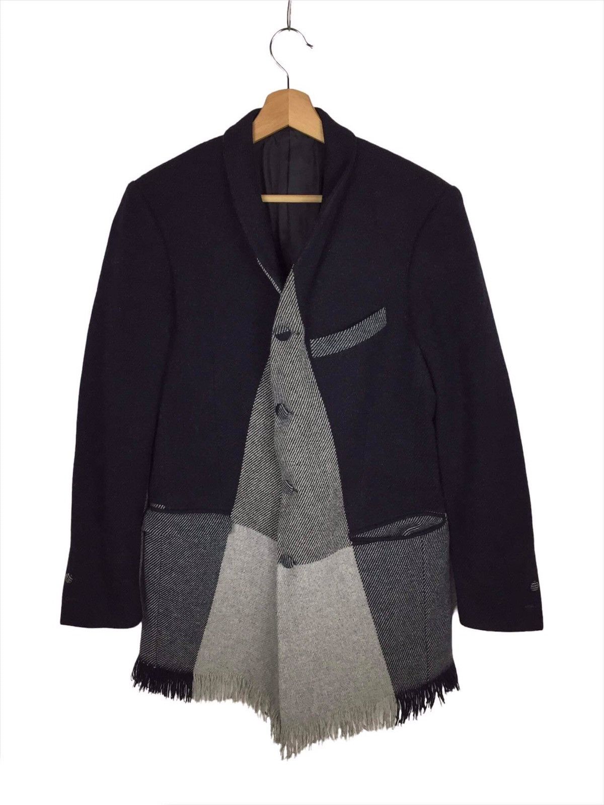 24/7 Suits Livio Graziottin 24/7 Suits Patchwork Wool Coat Size US M / EU 48-50 / 2 - 1 Thumbnail