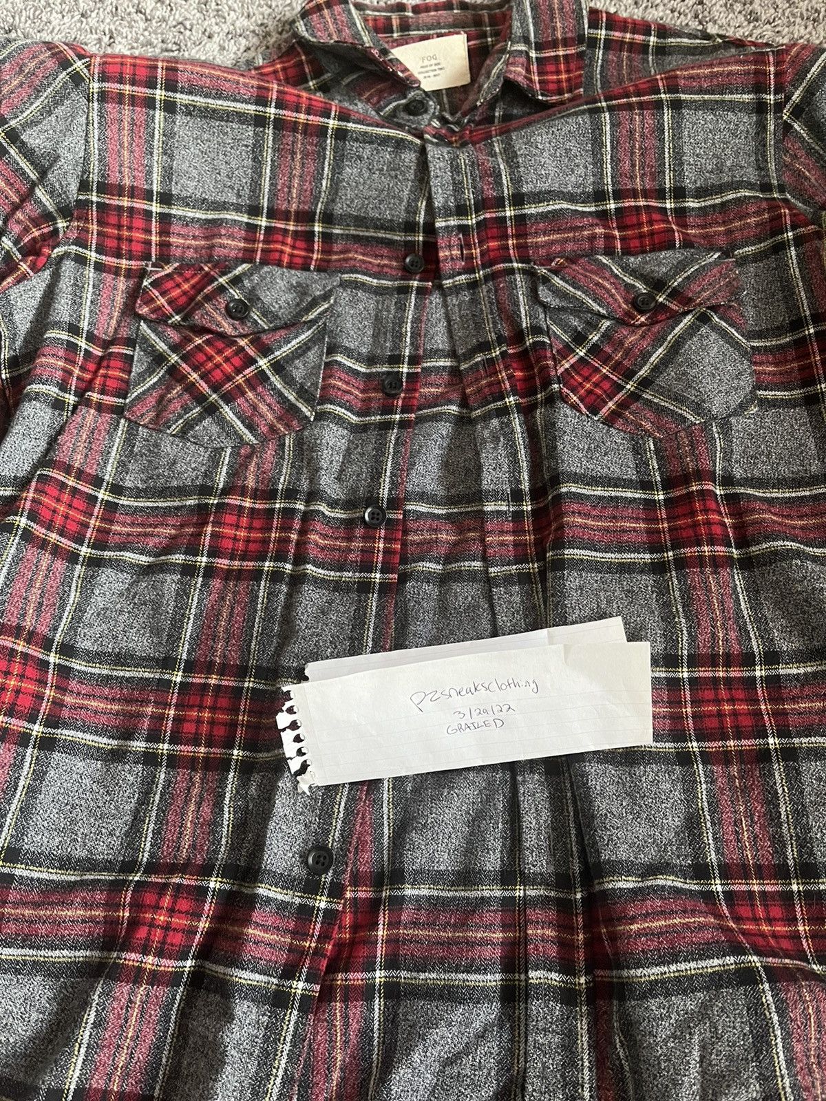 Fear of God × Pacsun Fear of God x Pacsun Collection 2 Flannel Shirt Grey/Red Size US S / EU 44-46 / 1 - 4 Thumbnail