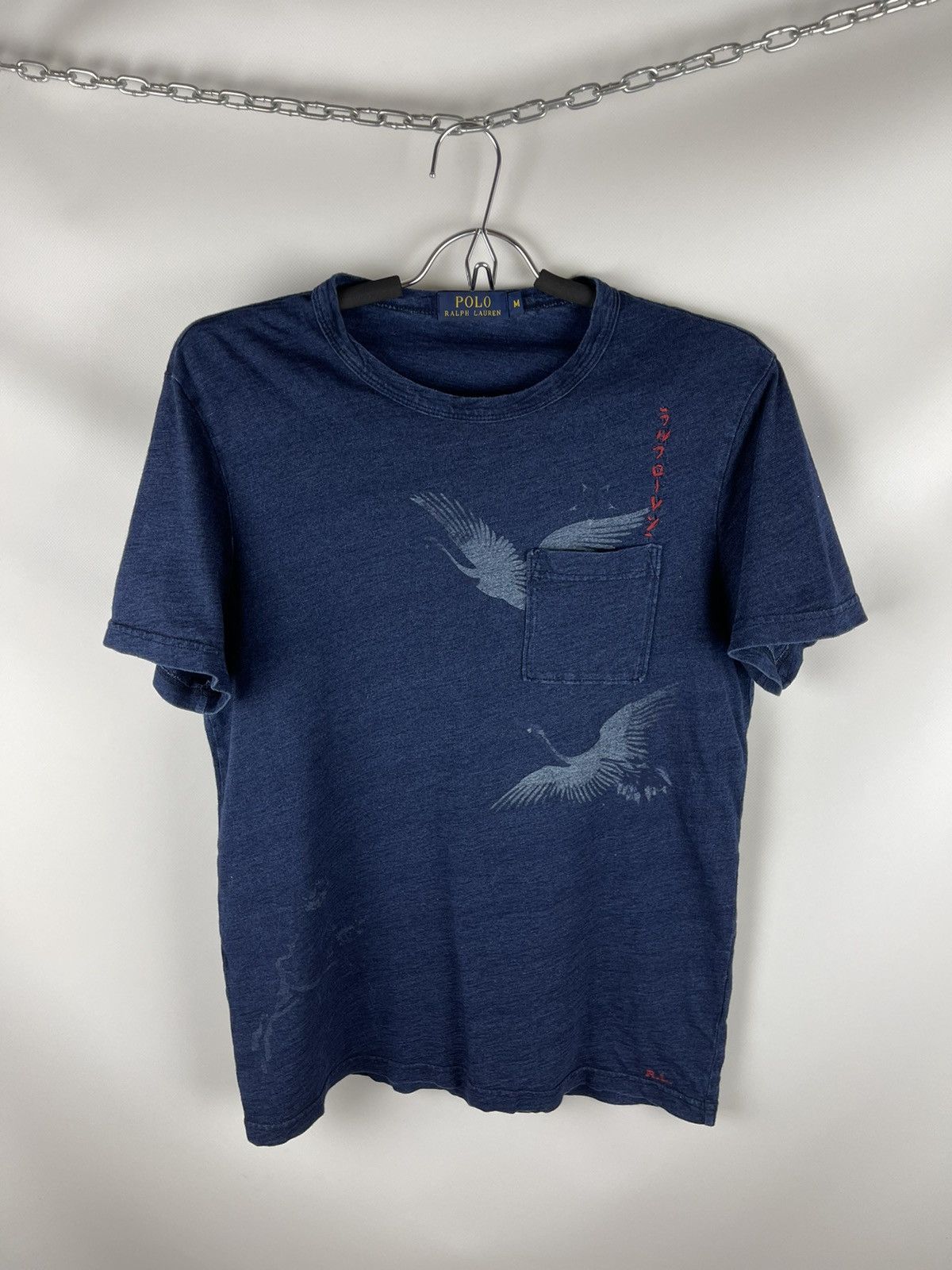 Polo Ralph Lauren Polo Ralph Lauren crane print big logo tee shirt blue navy Size US M / EU 48-50 / 2 - 1 Thumbnail