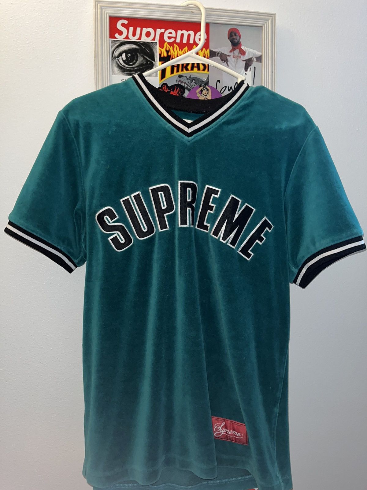 Supreme AD Baseball Jersey Blue Men's - SS17 - US