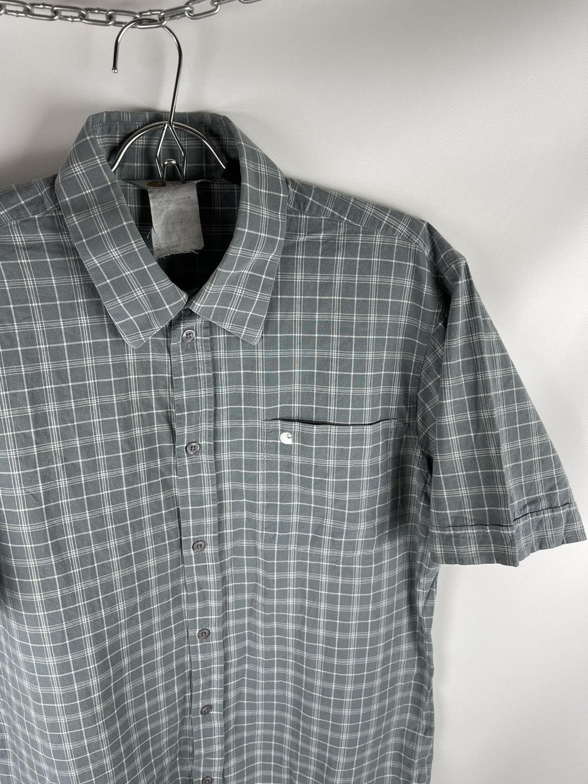 Carhartt Carhartt vintage 90s checkered grey short sleeve shirt Size US XL / EU 56 / 4 - 6 Thumbnail