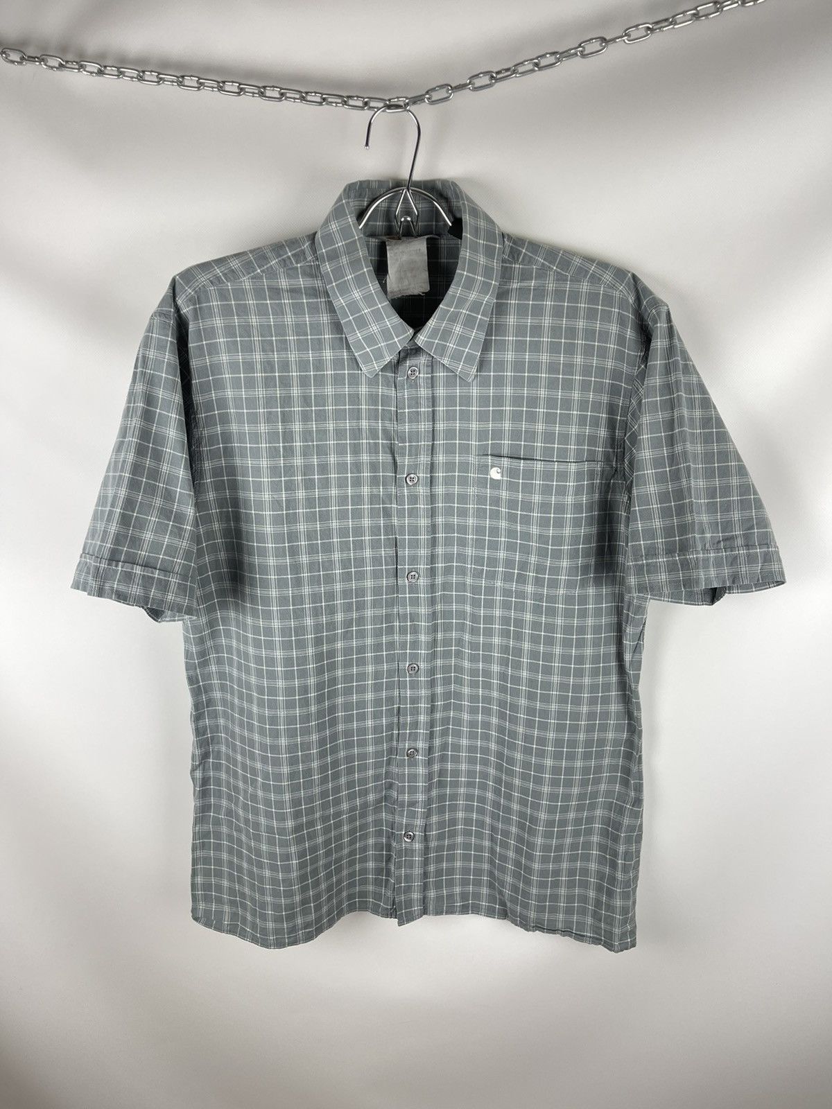 Carhartt Carhartt vintage 90s checkered grey short sleeve shirt Size US XL / EU 56 / 4 - 1 Thumbnail