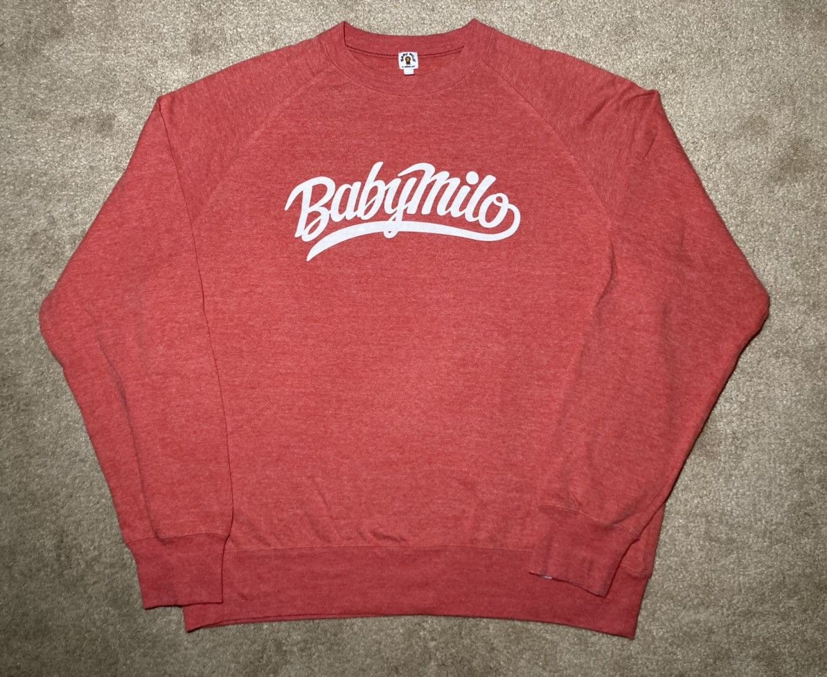 Bape Baby Milo Script Logo Crewneck Size US L / EU 52-54 / 3 - 2 Thumbnail