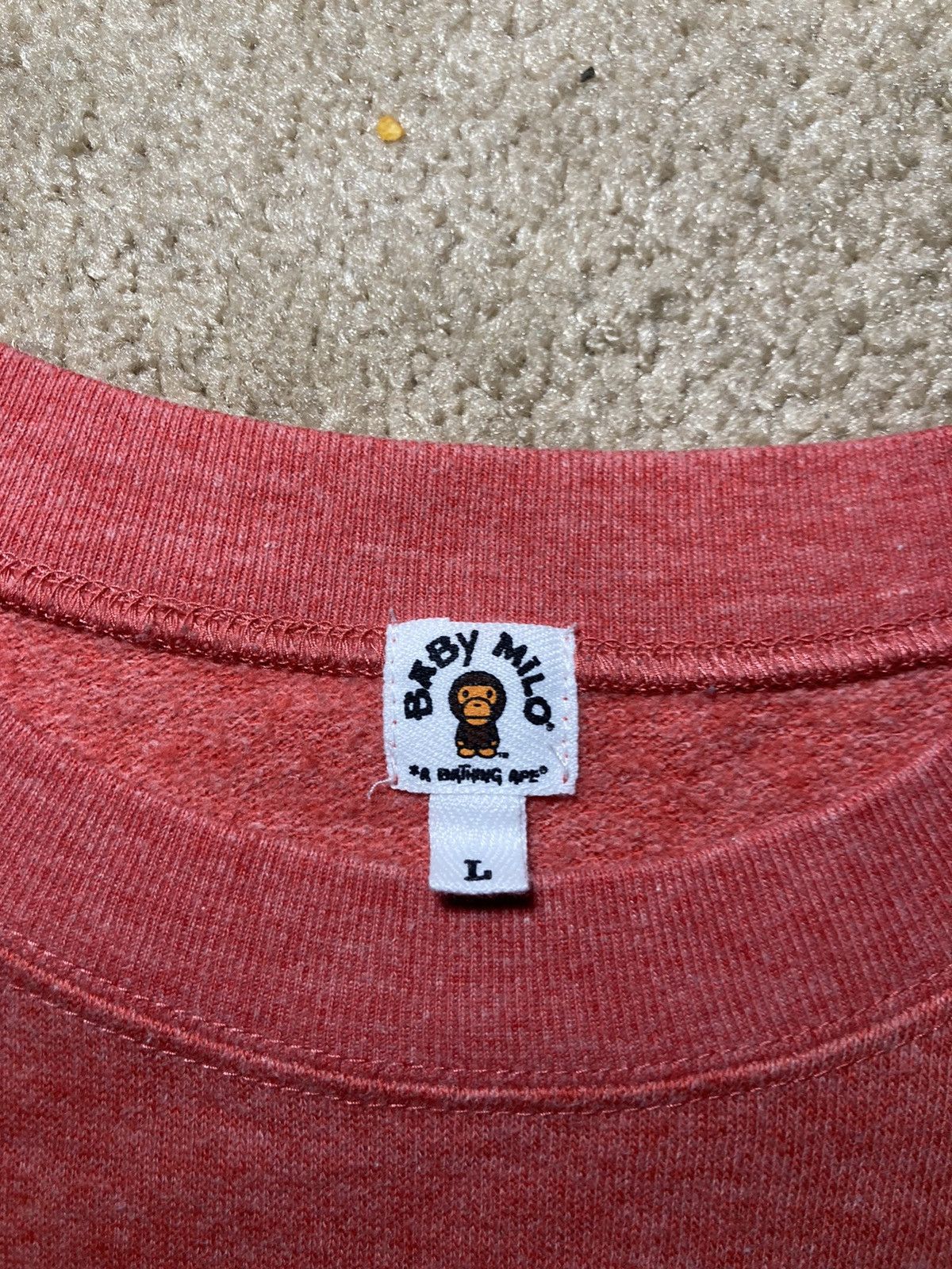 Bape Baby Milo Script Logo Crewneck Size US L / EU 52-54 / 3 - 4 Thumbnail