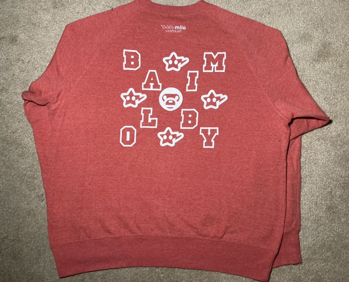 Bape Baby Milo Script Logo Crewneck Size US L / EU 52-54 / 3 - 7 Thumbnail