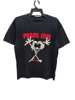 Pearl Jam Alive Ten Album / Tour merch 1991 90's Alternative Rock Grunge Distressed Vintage Black Premium T-Shirt, L