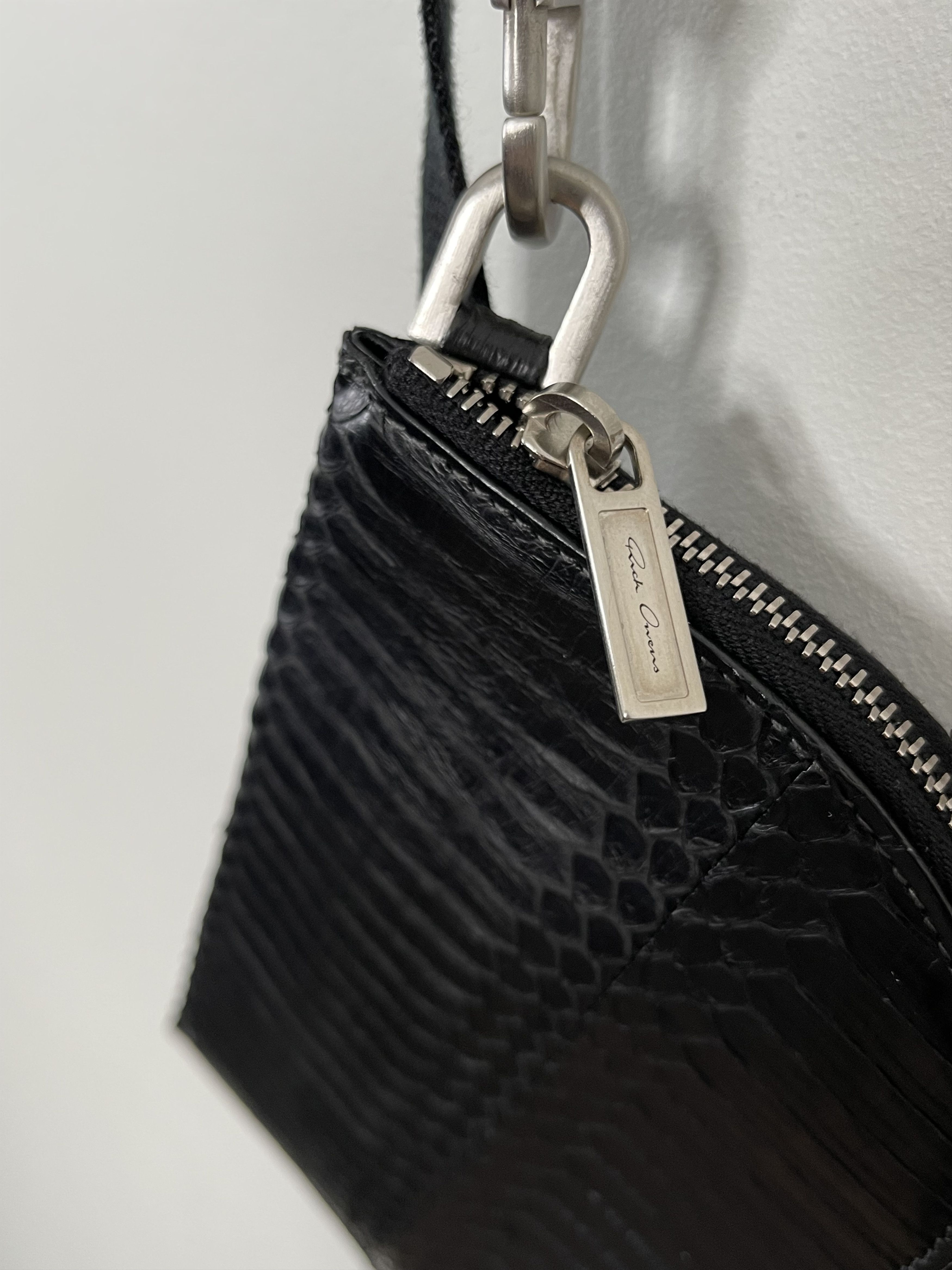 Rick Owens Black Python Snakeskin Card Slot Neck Wallet SS20 Tecuatl Size ONE SIZE - 5 Thumbnail