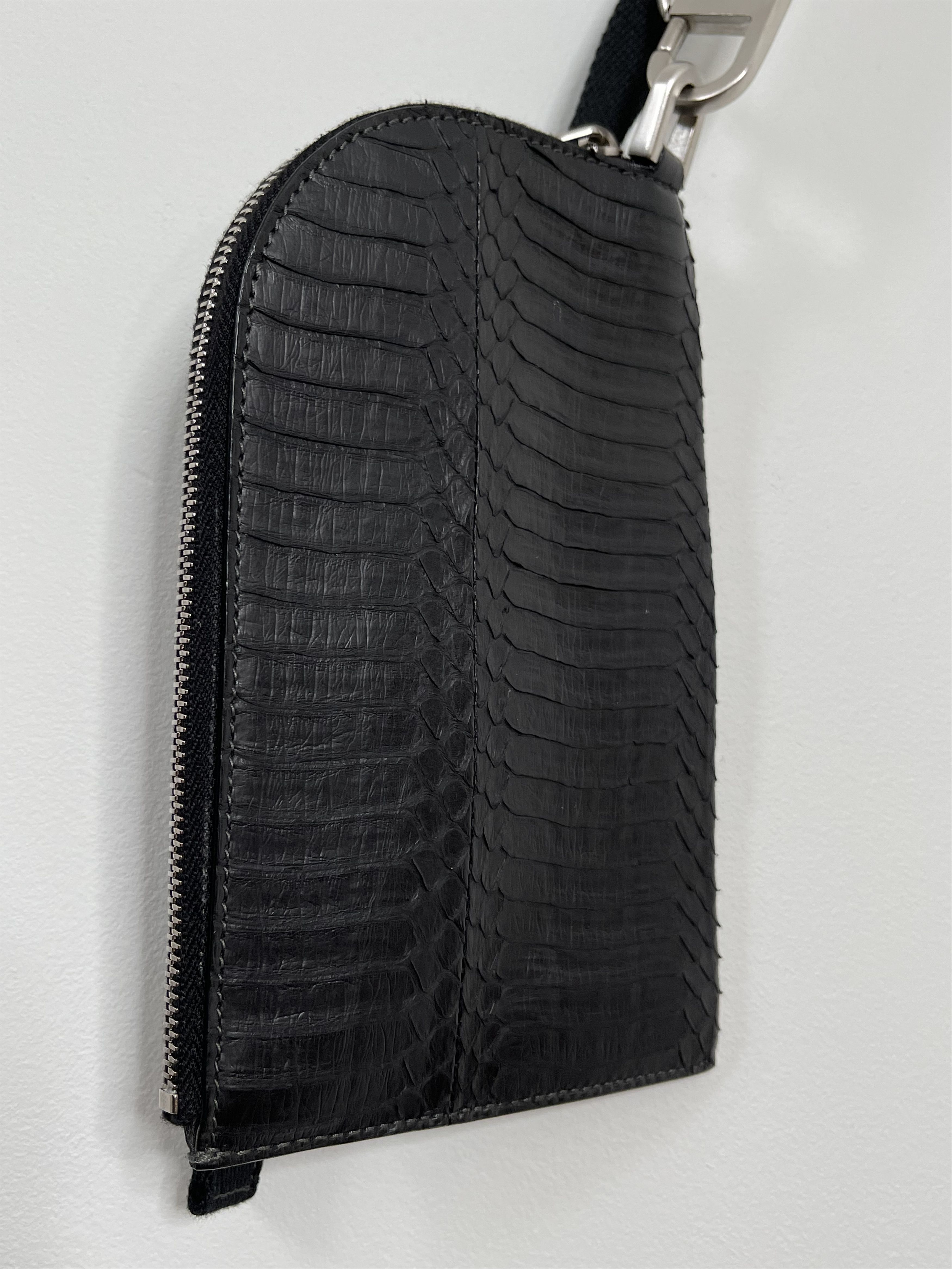 Rick Owens Black Python Snakeskin Card Slot Neck Wallet SS20 Tecuatl Size ONE SIZE - 7 Thumbnail