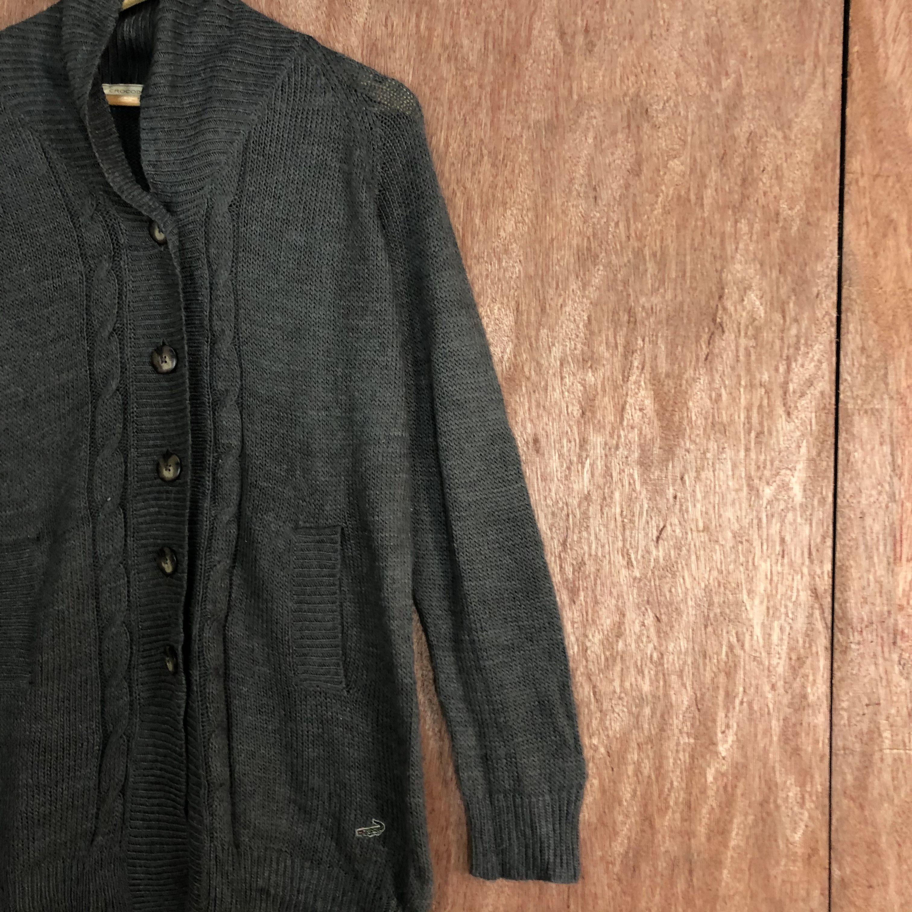 Homespun Knitwear DL Crocodile Grey Shag Shaggy Knitwear long cardigan #c553 Size US M / EU 48-50 / 2 - 5 Thumbnail