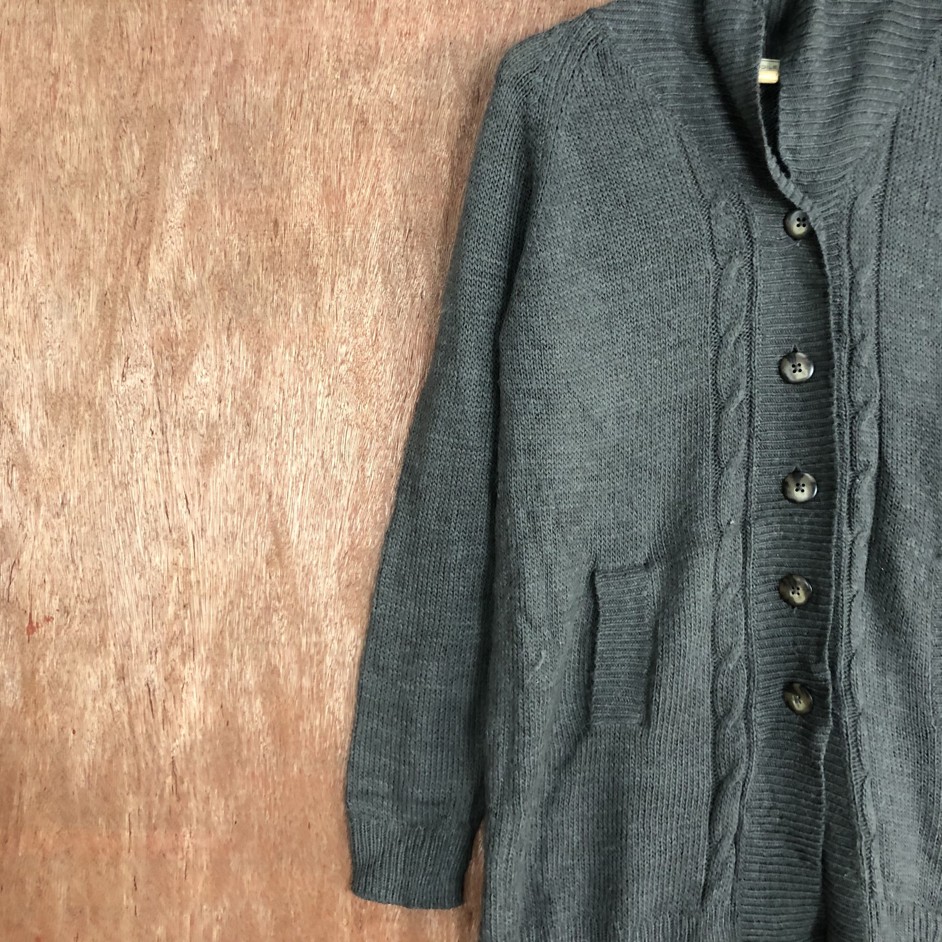 Homespun Knitwear DL Crocodile Grey Shag Shaggy Knitwear long cardigan #c553 Size US M / EU 48-50 / 2 - 7 Thumbnail