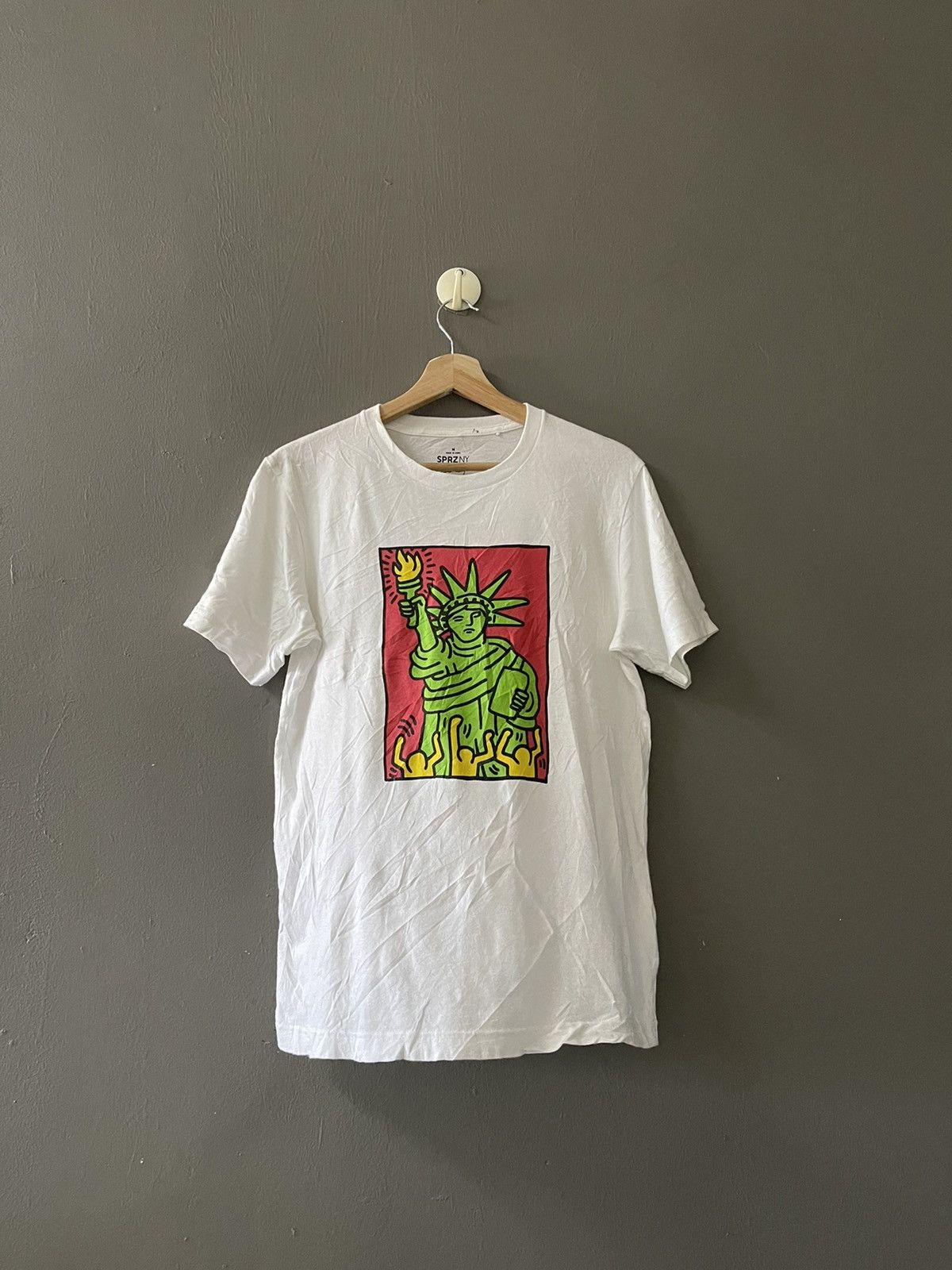 KEITH HARING SPRZNY STATUE OF LIBERTY T SHIRT MEDIUM POP ART