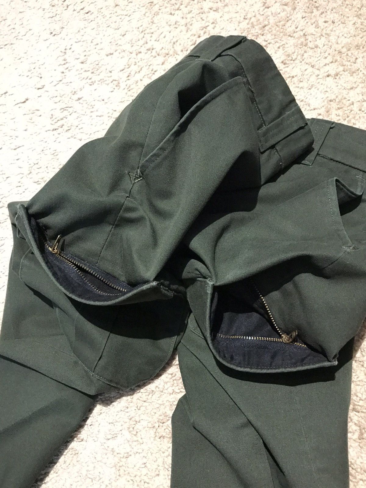 Blkbvr Olive drab cargo pants pleated flared utility stacks pockets Size US 34 / EU 50 - 8 Thumbnail