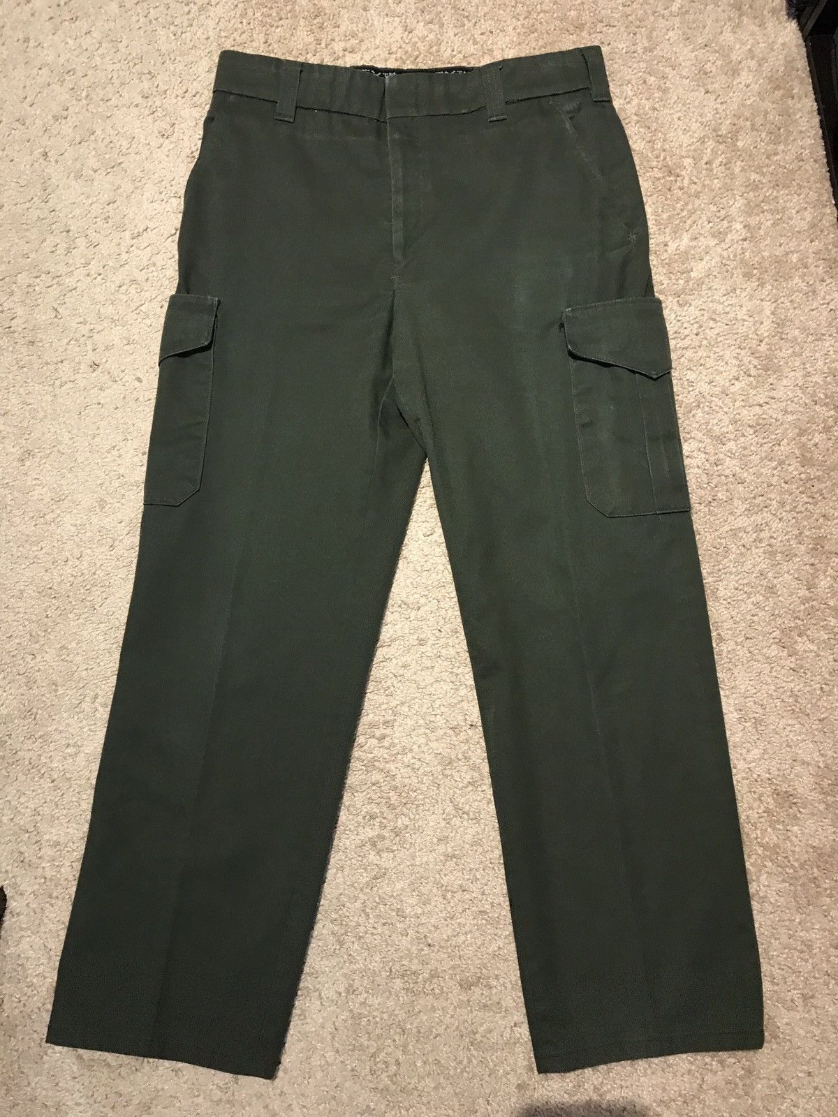 Blkbvr Olive drab cargo pants pleated flared utility stacks pockets Size US 34 / EU 50 - 1 Thumbnail