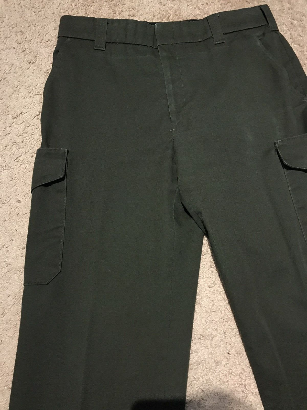 Blkbvr Olive drab cargo pants pleated flared utility stacks pockets Size US 34 / EU 50 - 2 Thumbnail