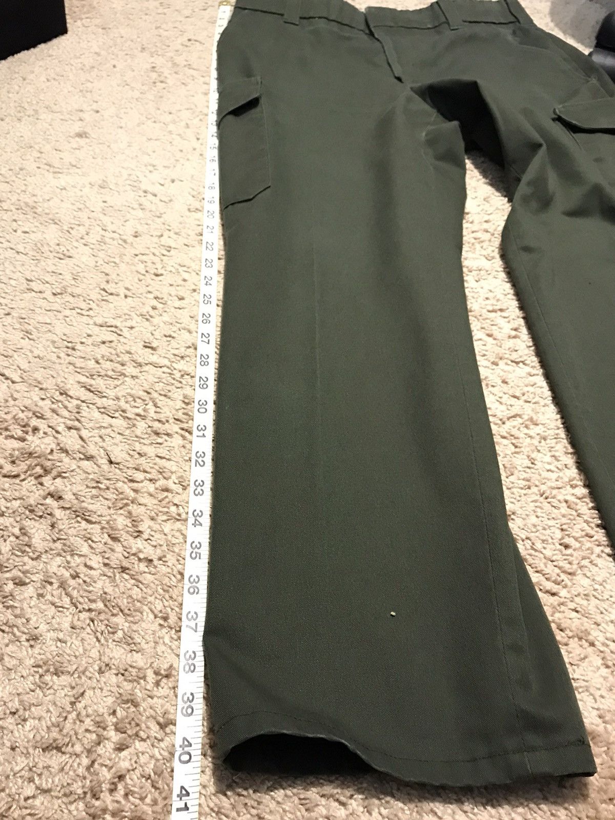 Blkbvr Olive drab cargo pants pleated flared utility stacks pockets Size US 34 / EU 50 - 14 Thumbnail