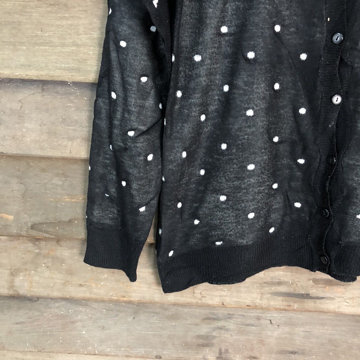 Anime Betty Boop polkadot knitwear Black Cardigan #6752 Size M / US 6-8 / IT 42-44 - 4 Thumbnail