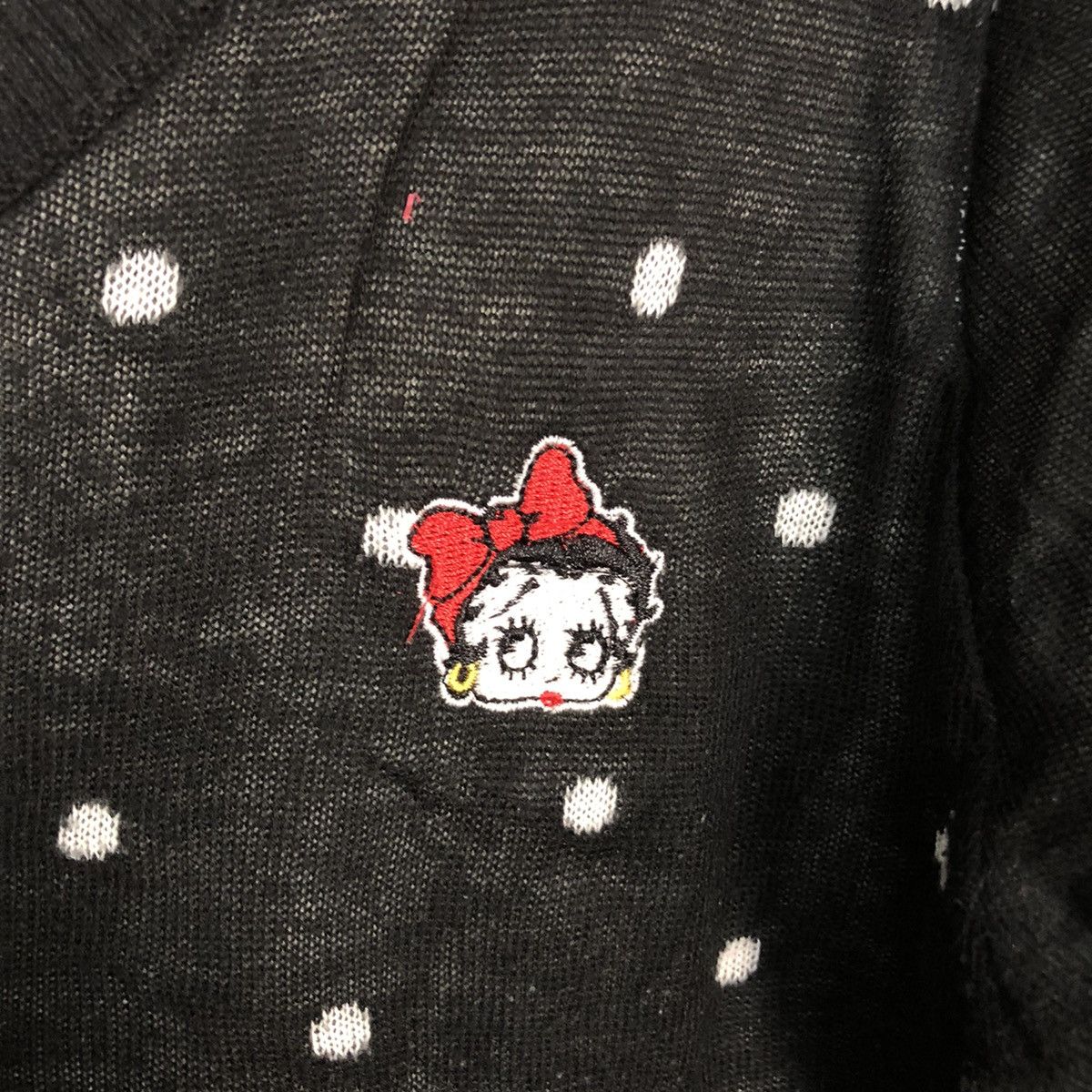 Anime Betty Boop polkadot knitwear Black Cardigan #6752 Size M / US 6-8 / IT 42-44 - 8 Thumbnail