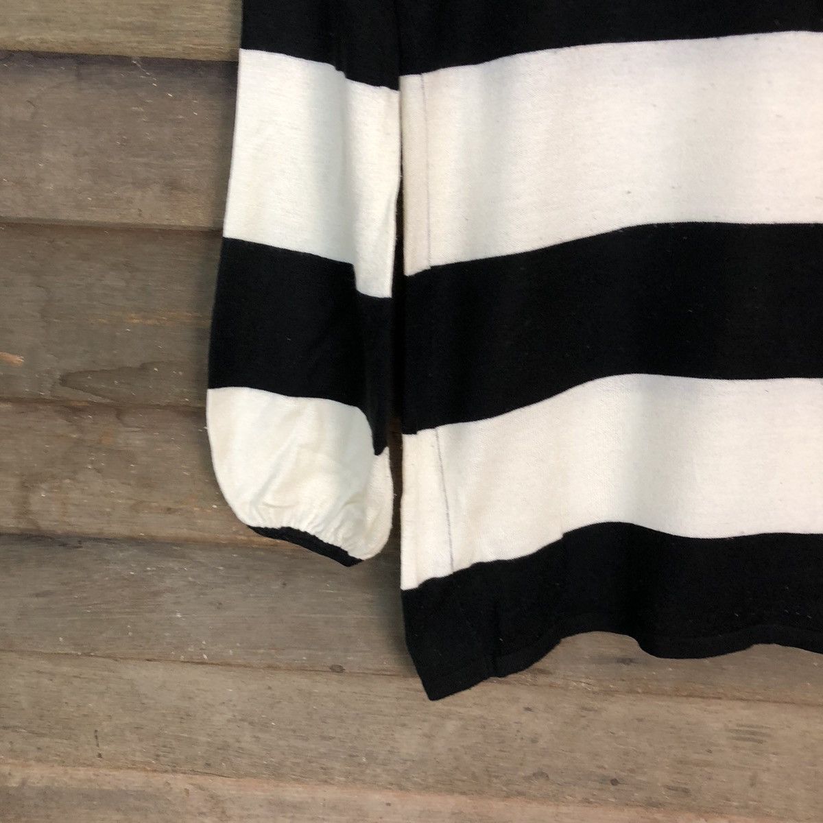 Homespun Knitwear Egoist Stripe Black White Knitwear like kurt cobain #6749 Size M / US 6-8 / IT 42-44 - 4 Thumbnail