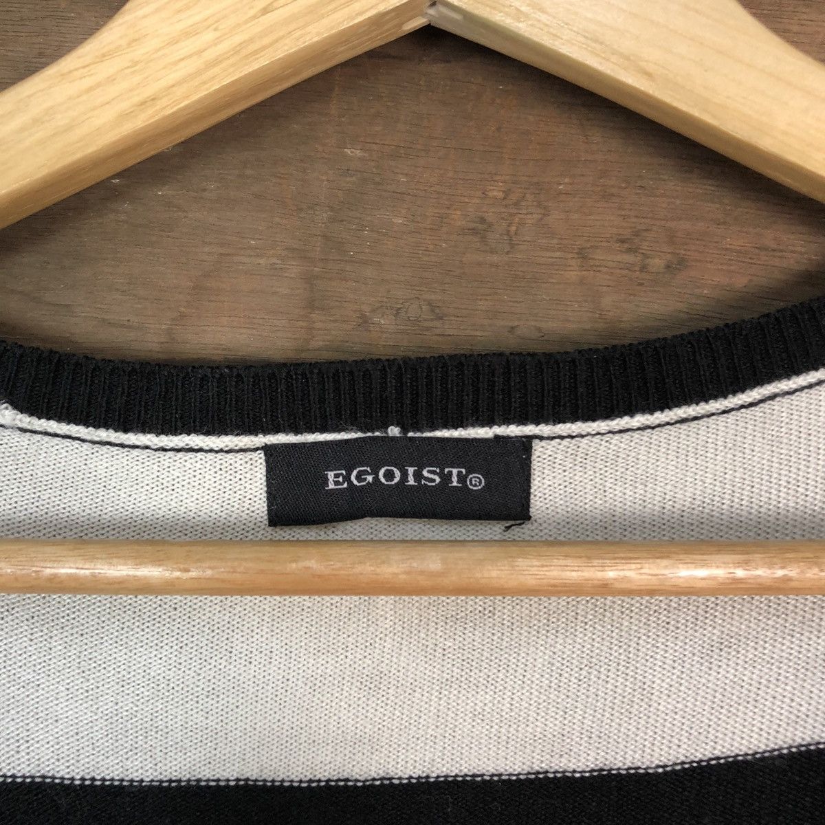 Homespun Knitwear Egoist Stripe Black White Knitwear like kurt cobain #6749 Size M / US 6-8 / IT 42-44 - 6 Thumbnail