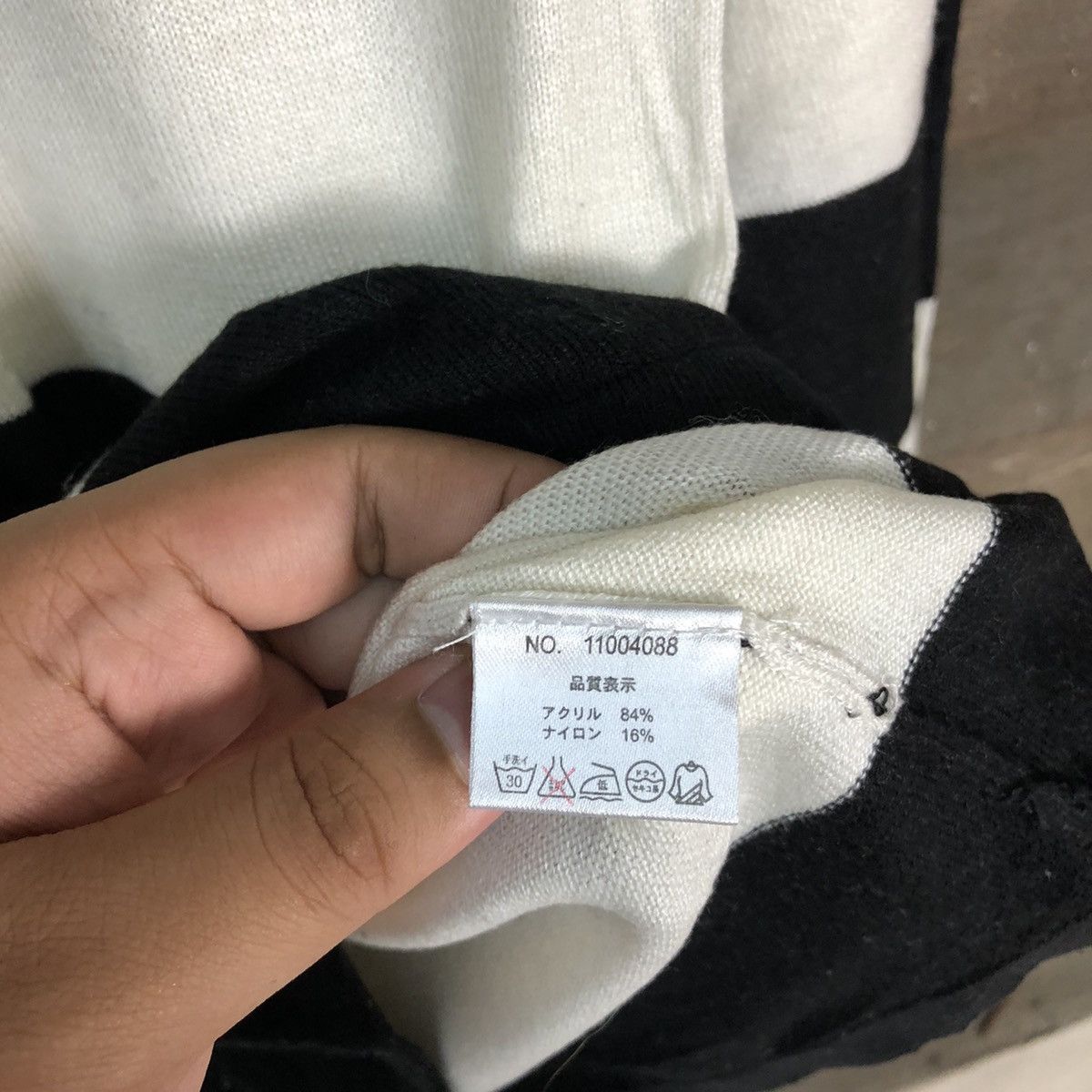 Homespun Knitwear Egoist Stripe Black White Knitwear like kurt cobain #6749 Size M / US 6-8 / IT 42-44 - 7 Thumbnail