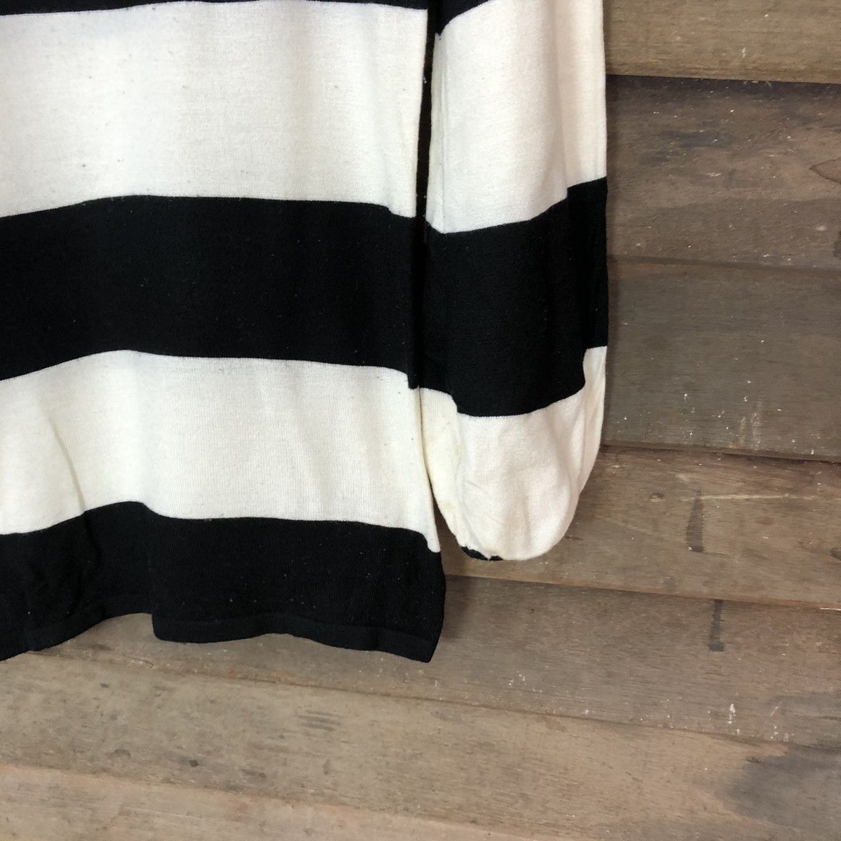 Homespun Knitwear Egoist Stripe Black White Knitwear like kurt cobain #6749 Size M / US 6-8 / IT 42-44 - 5 Thumbnail
