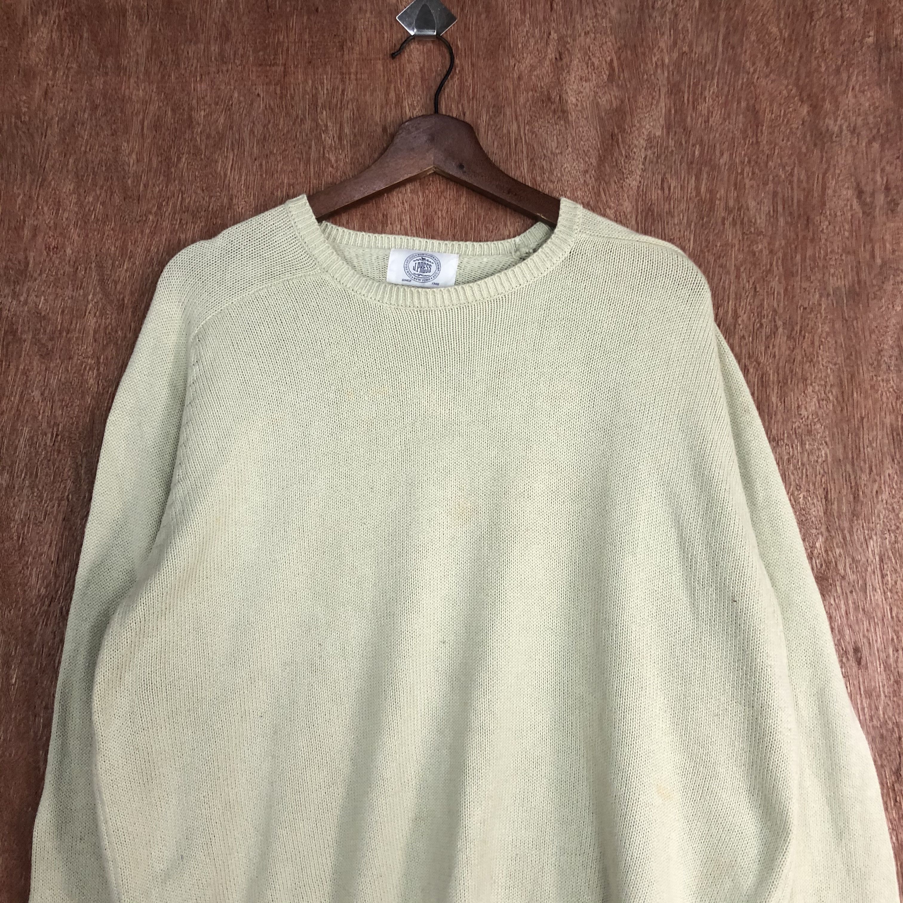 J. Press DLL J-Press Cream Knitwear sweatshirt baggy #c537 Size US M / EU 48-50 / 2 - 3 Thumbnail