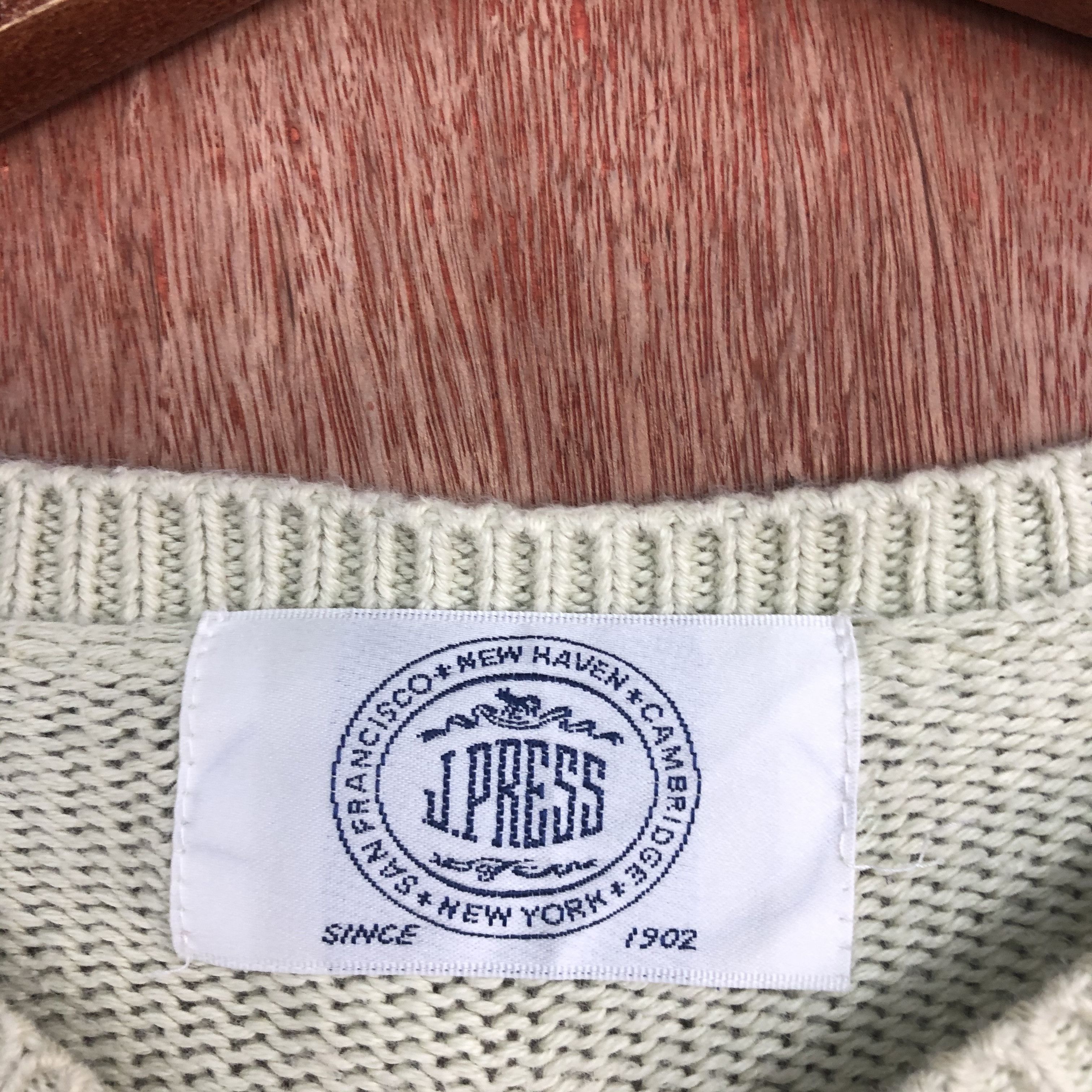 J. Press DLL J-Press Cream Knitwear sweatshirt baggy #c537 Size US M / EU 48-50 / 2 - 8 Thumbnail